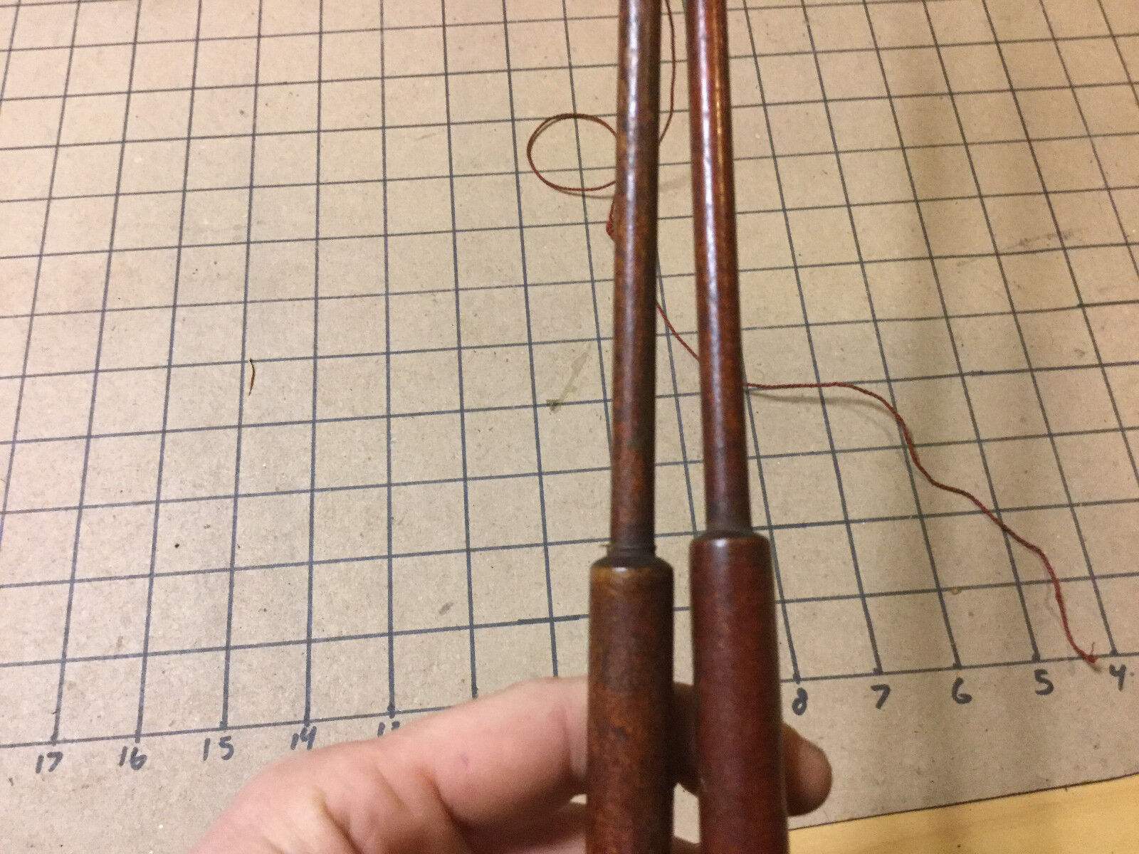 Original 1800's Wooden DIABOLO - very rare -- DEVIL STICKS - w sticks and bobbin