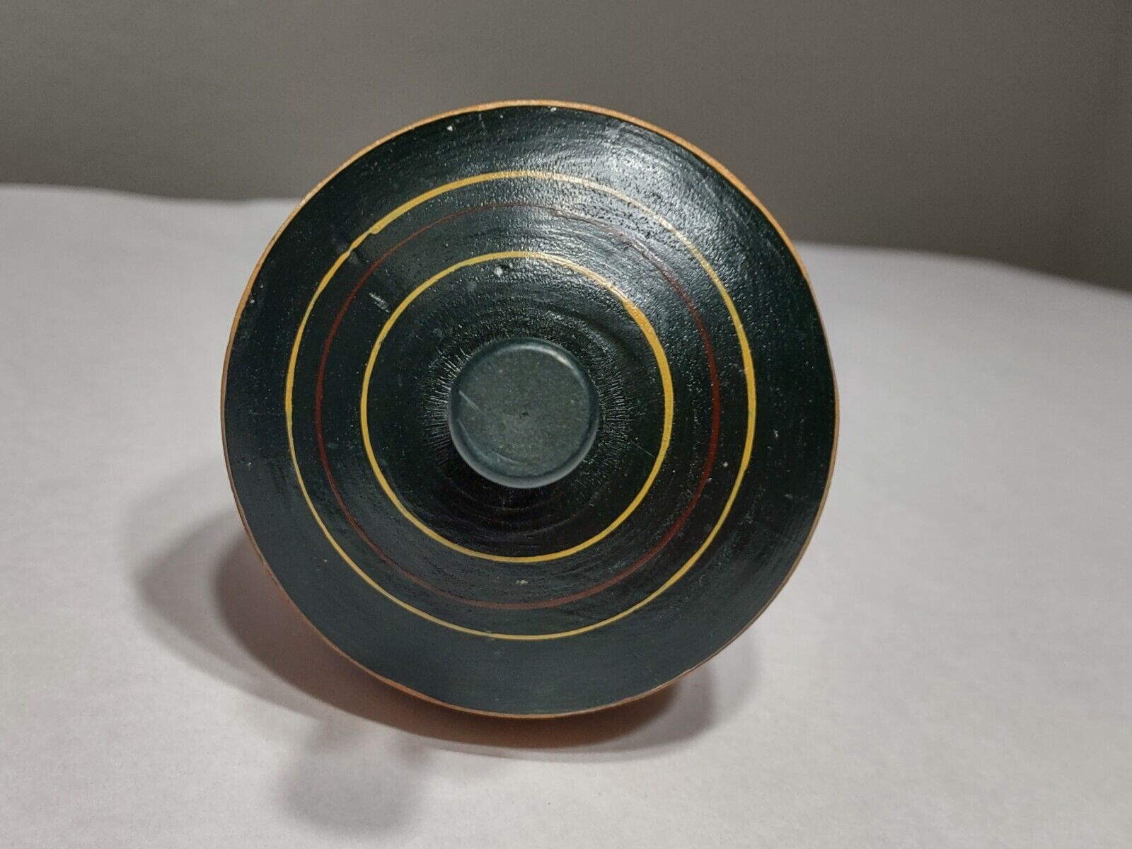 Antique Folk Art Large Wooden Toy Spinning Top - Late 1800s To Early 1900s