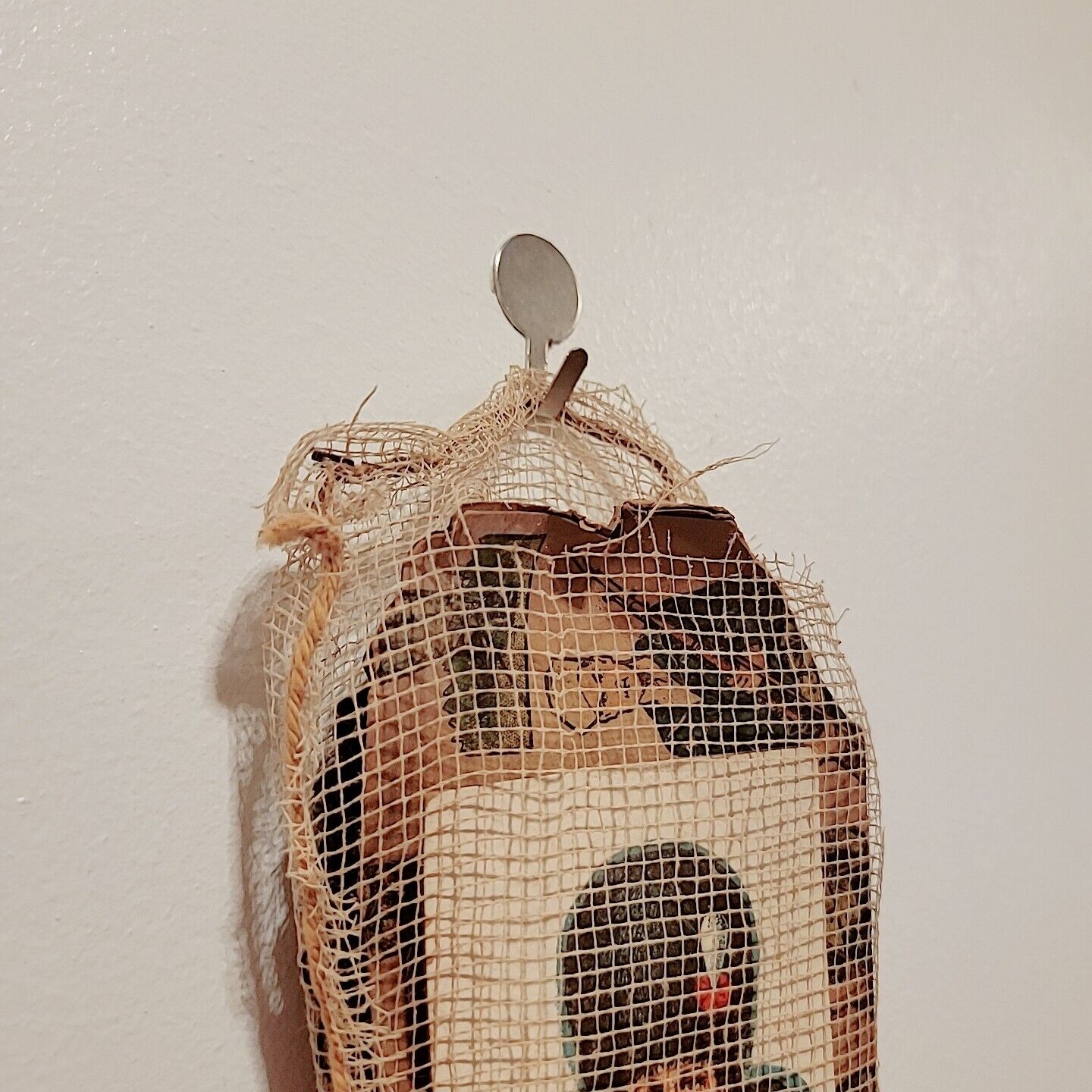 Rare Vintage Christmas Stocking Mesh with 1900's toys