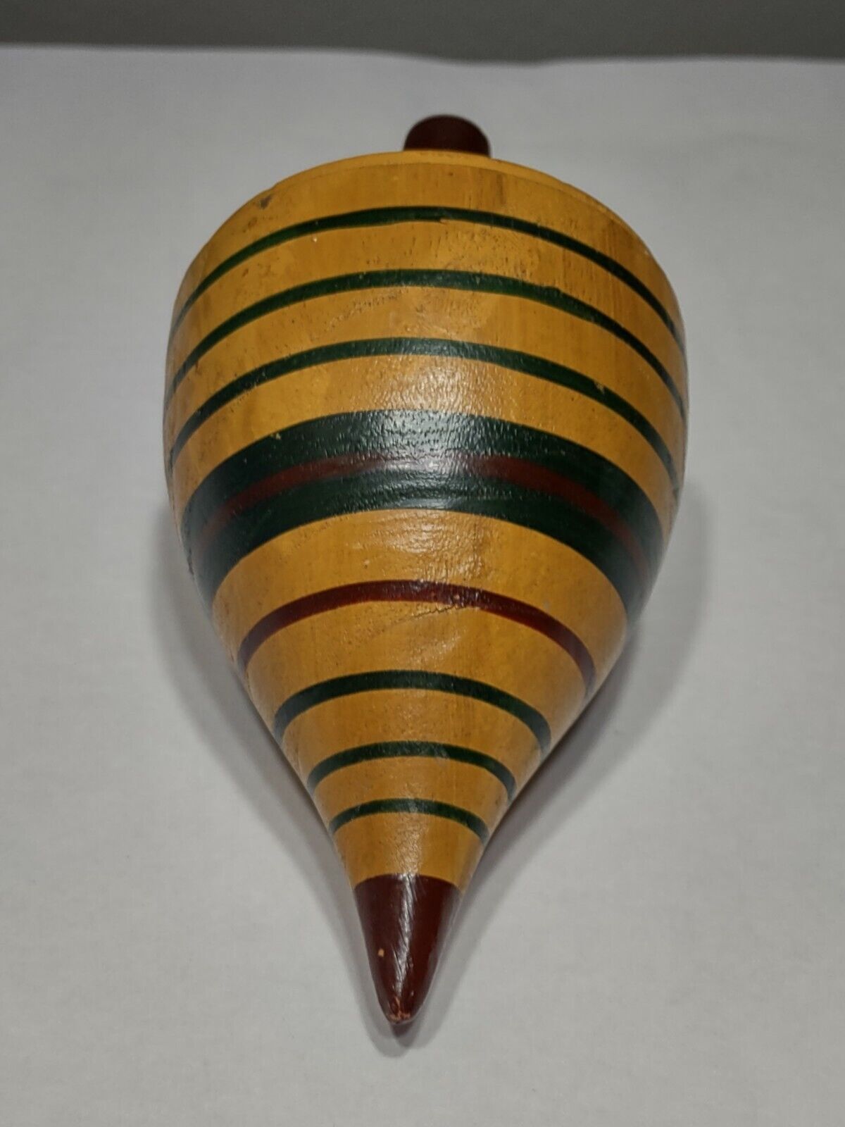 Folk Art Antique Large Wooden Toy Spinning Top - Late 1800s To Early 1900s
