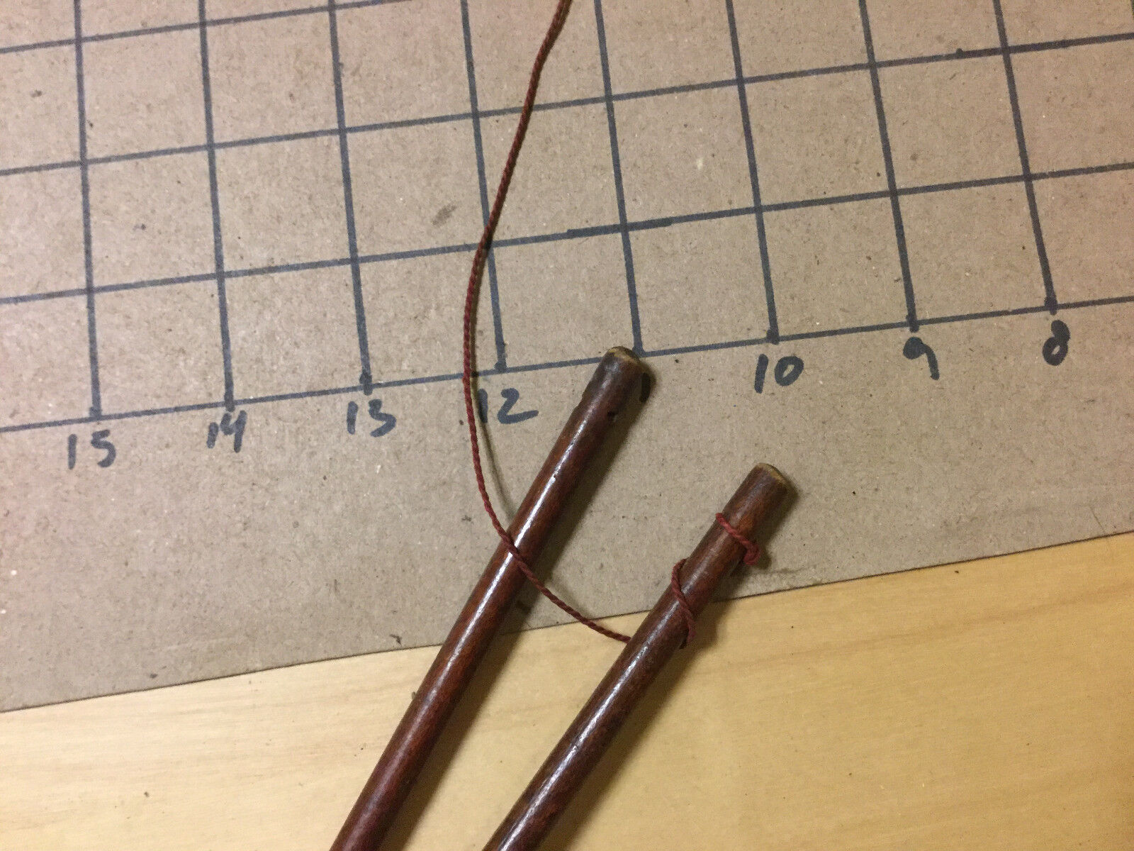 Original 1800's Wooden DIABOLO - very rare -- DEVIL STICKS - w sticks and bobbin