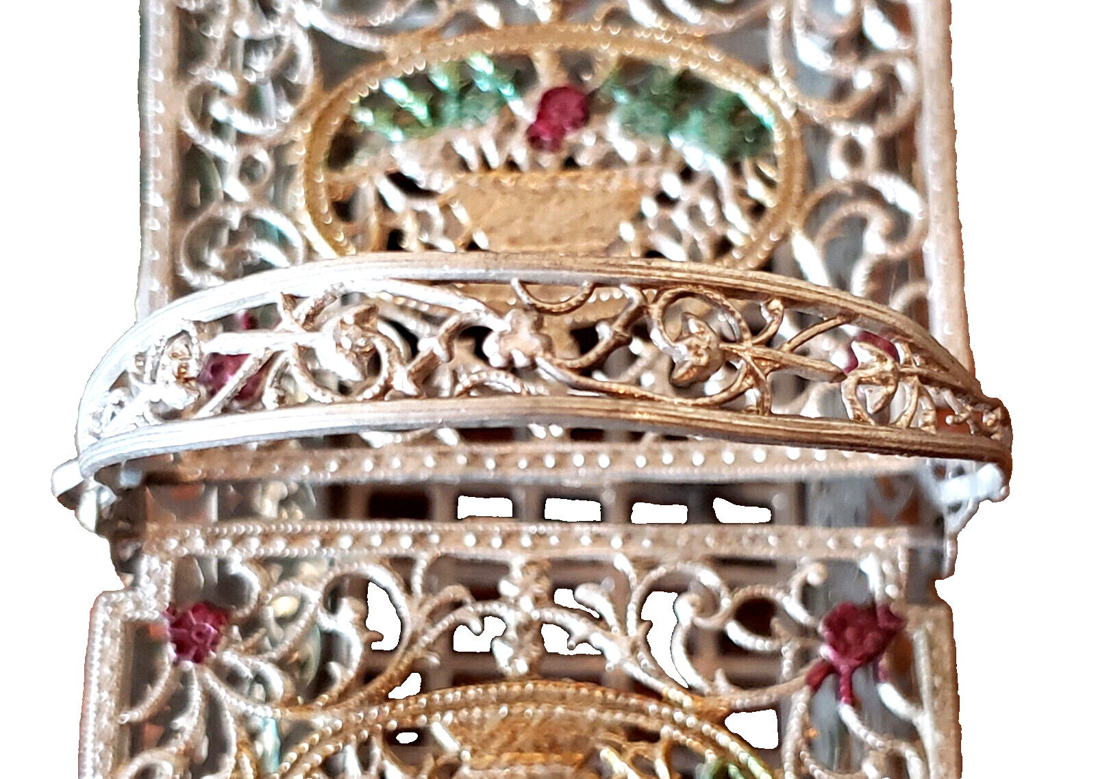 ANTIQUE 1900s DOLL Toy SOFT METAL Filigree PRETTY Basket GERMANY France