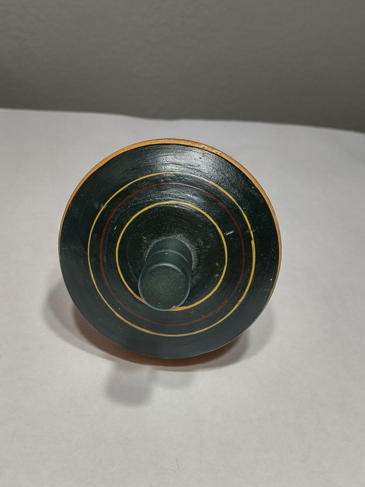 Antique Folk Art Large Wooden Toy Spinning Top - Late 1800s To Early 1900s