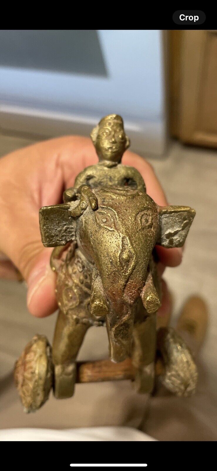 Early 19th Century Indian Brass Elephant Temple Toy, Vintage, Authentic. 5 Lbs.