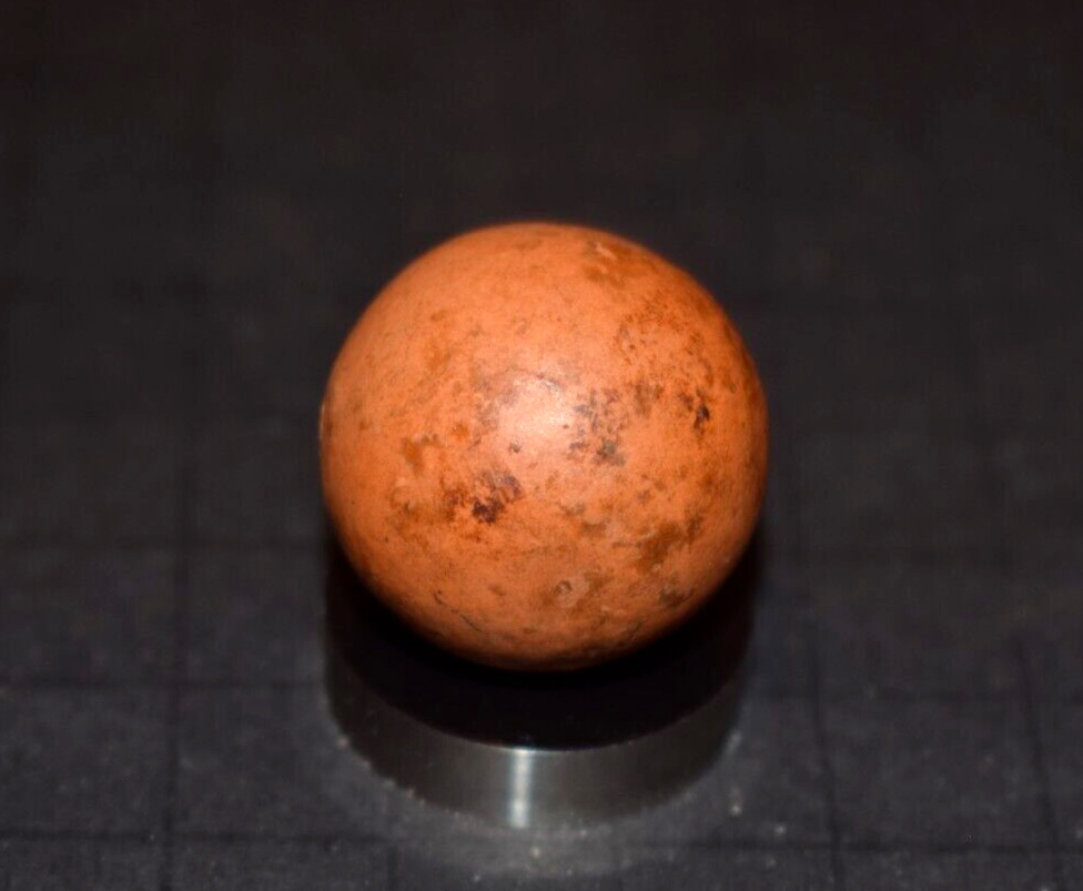 Antique Victorian Era Speckled Clay Toy Marble Shooter Size 1.00"=25mm VGC