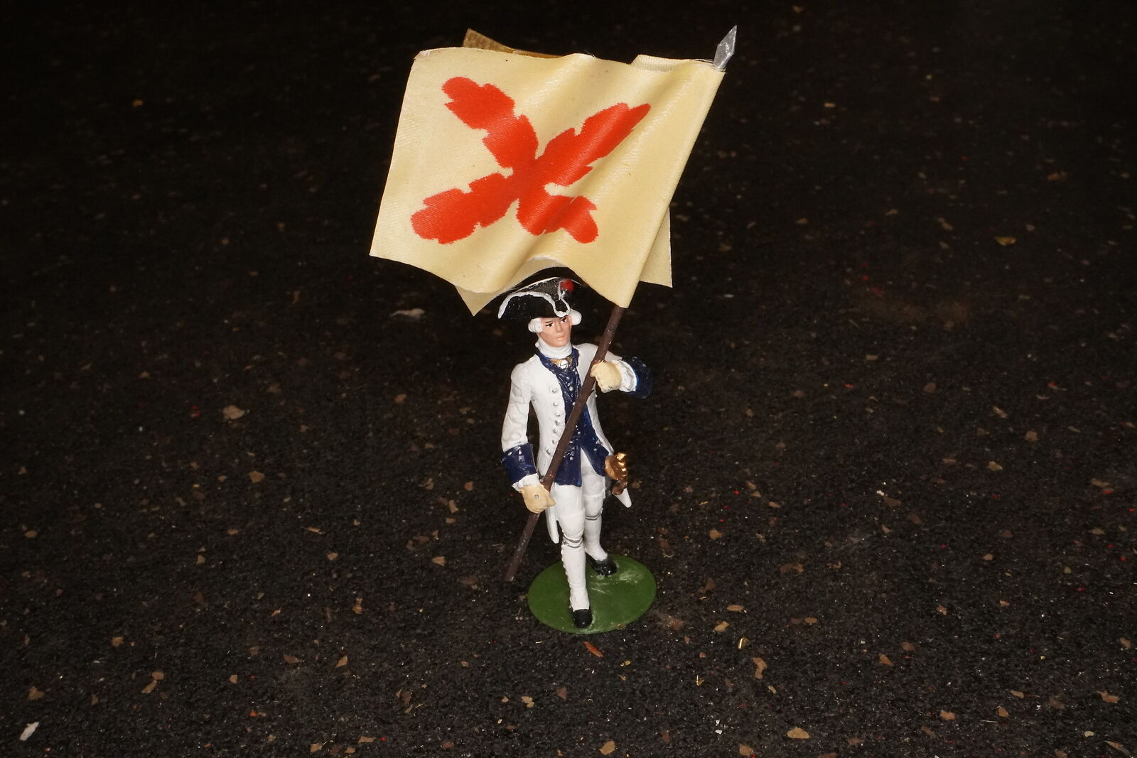 Alymer Metal Toy Soldier 1700s Flag Bearer Spanish American or French