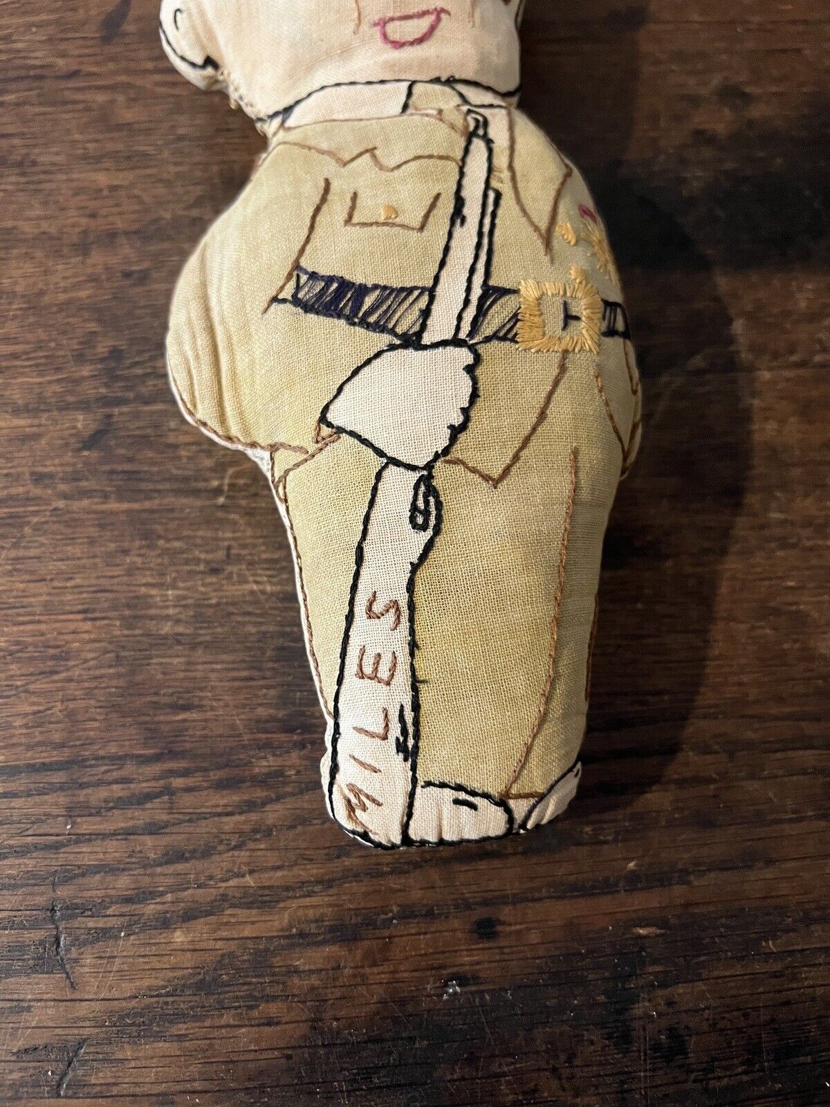 Vintage WWI Antique Rag Doll - Soldier Doll Hand Embroidered Doll - Miles