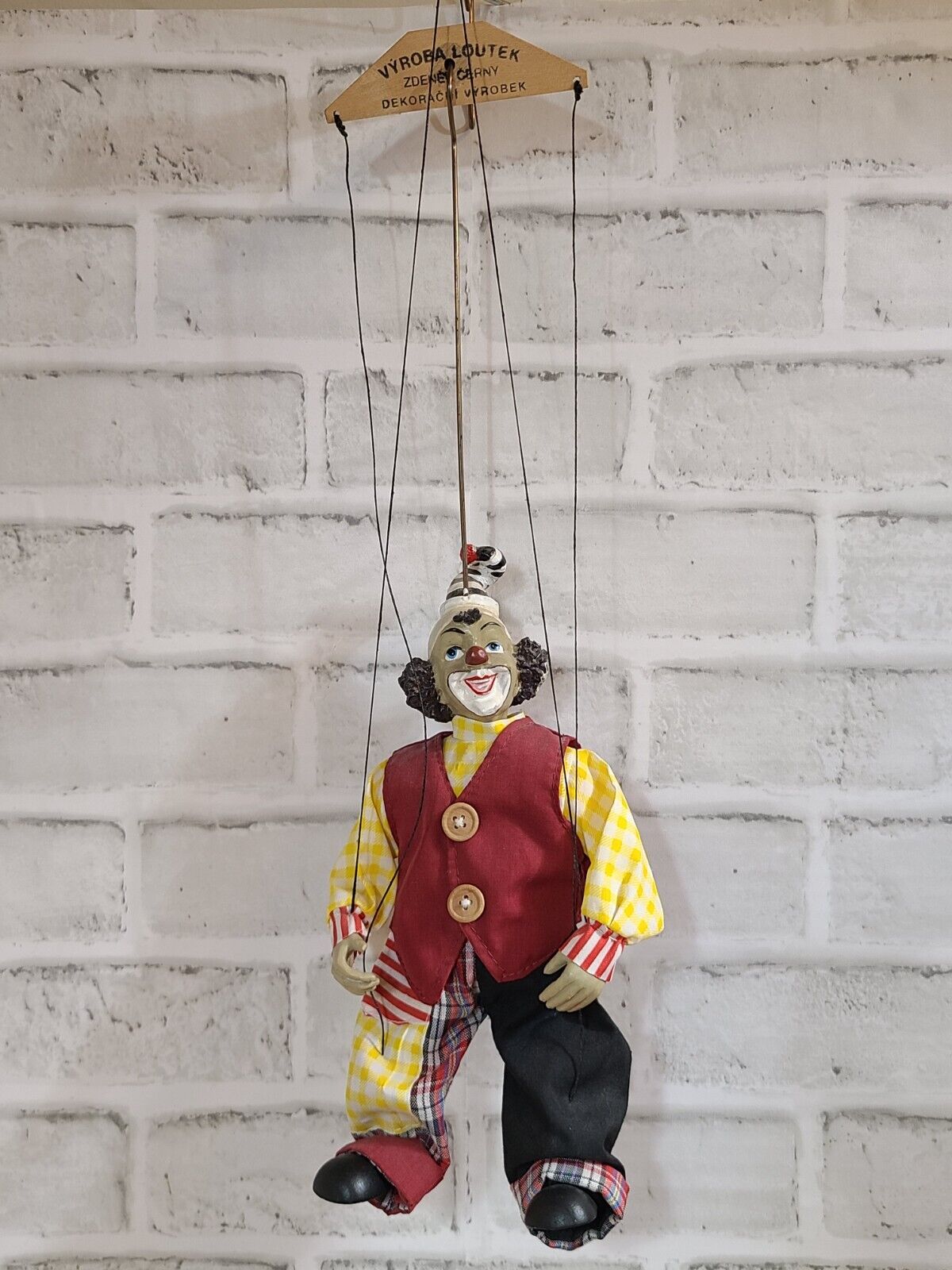 Antique Marionette Folk clown Puppet Vyroba Loutek CZECH Rep Early 19th century?