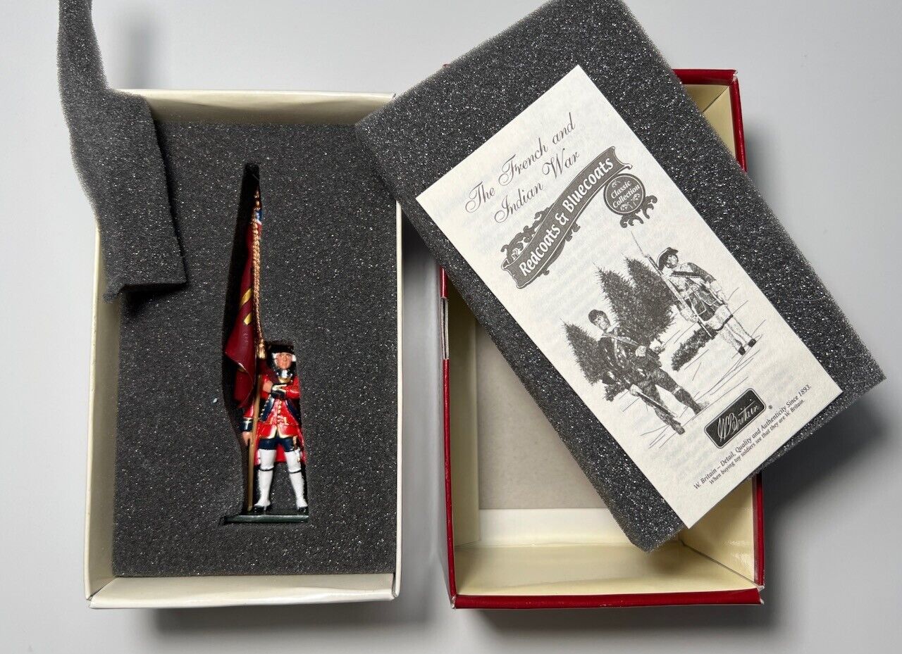 W. Britain Metal Toy Soldier (Redcoats #47004) History British Army Ensign 1700s