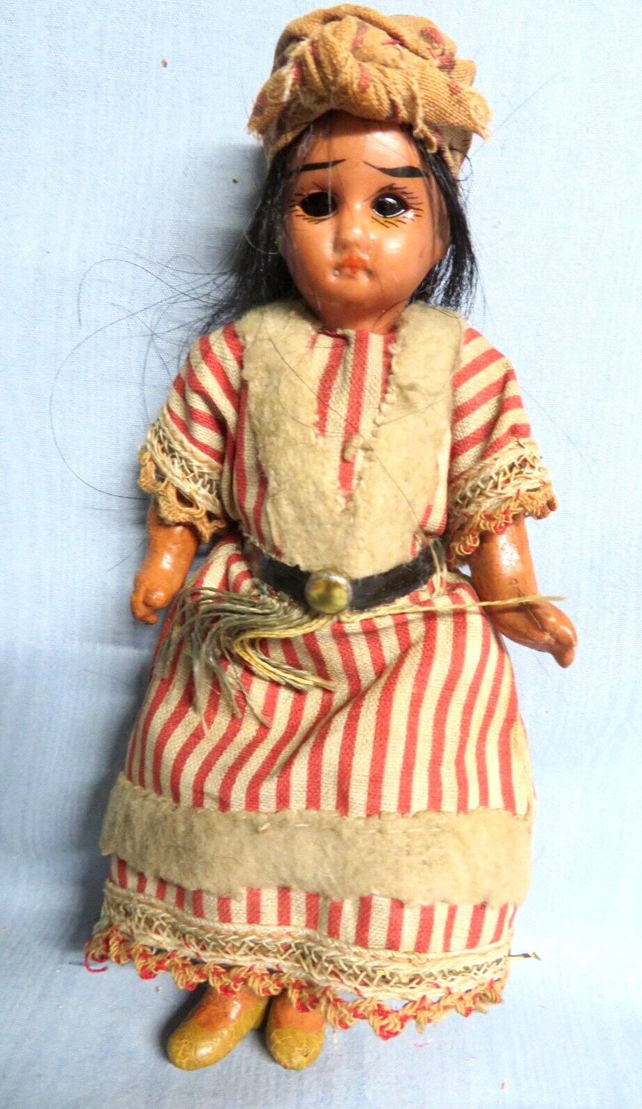 1900 BISQUE HEAD COMPOSITION BODY NATIVE AMERICAN INDIAN DOLL ARMAND MARSEILLE