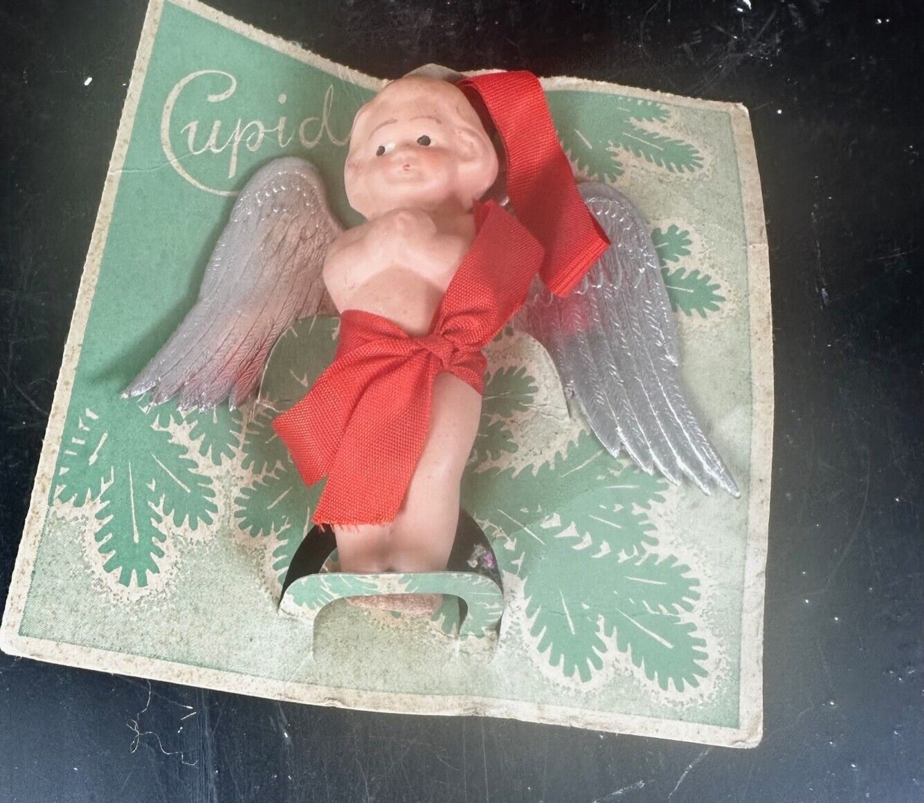 1900 Bisque Cupid Doll Painted Face Original packaging Ornament Germany