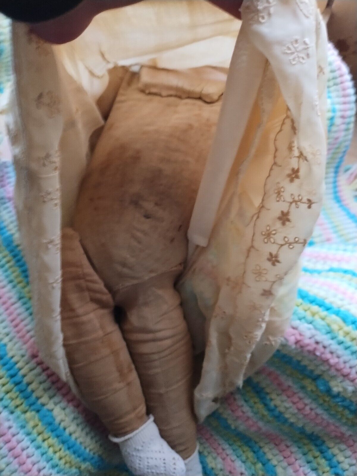 24 inch Antique 1900s composite mechanical walking doll