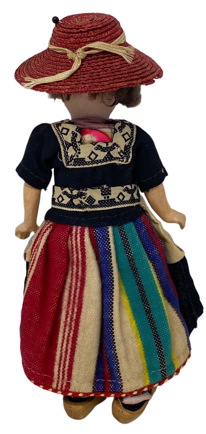8” ANTIQUE BISQUE HEAD ARMAND MARSEILLE DOLL W/SLEEP EYES, ETHNIC COSTUME