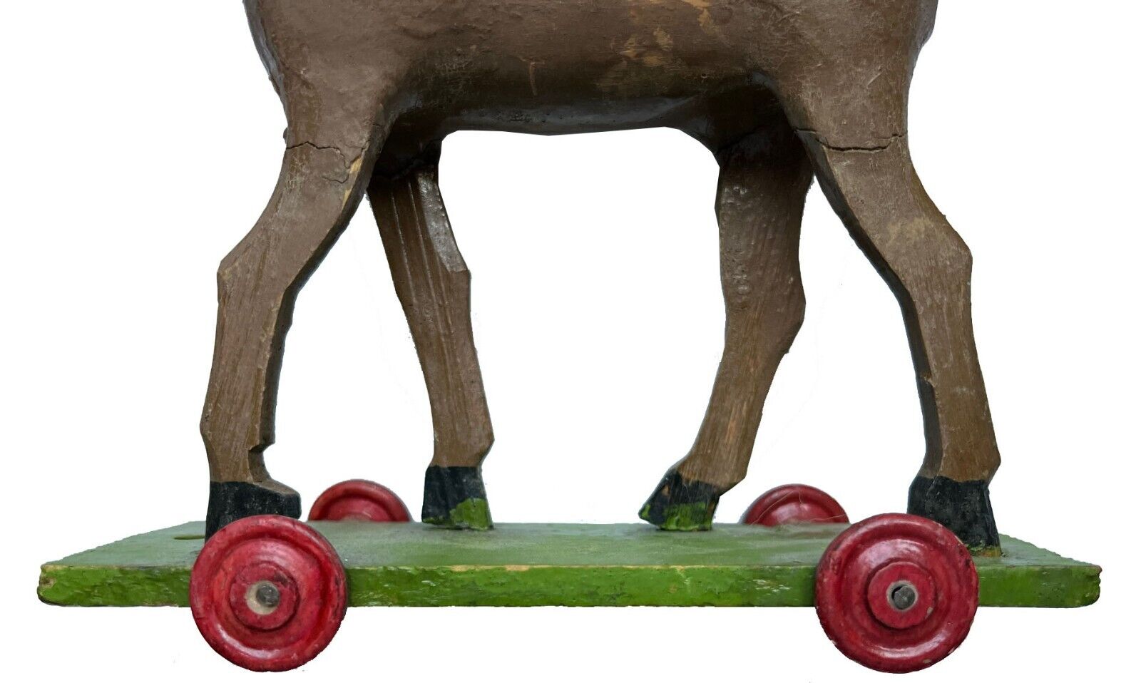 Late 1800s Pull Wood Painted Horse Toy Folk Art Primitive