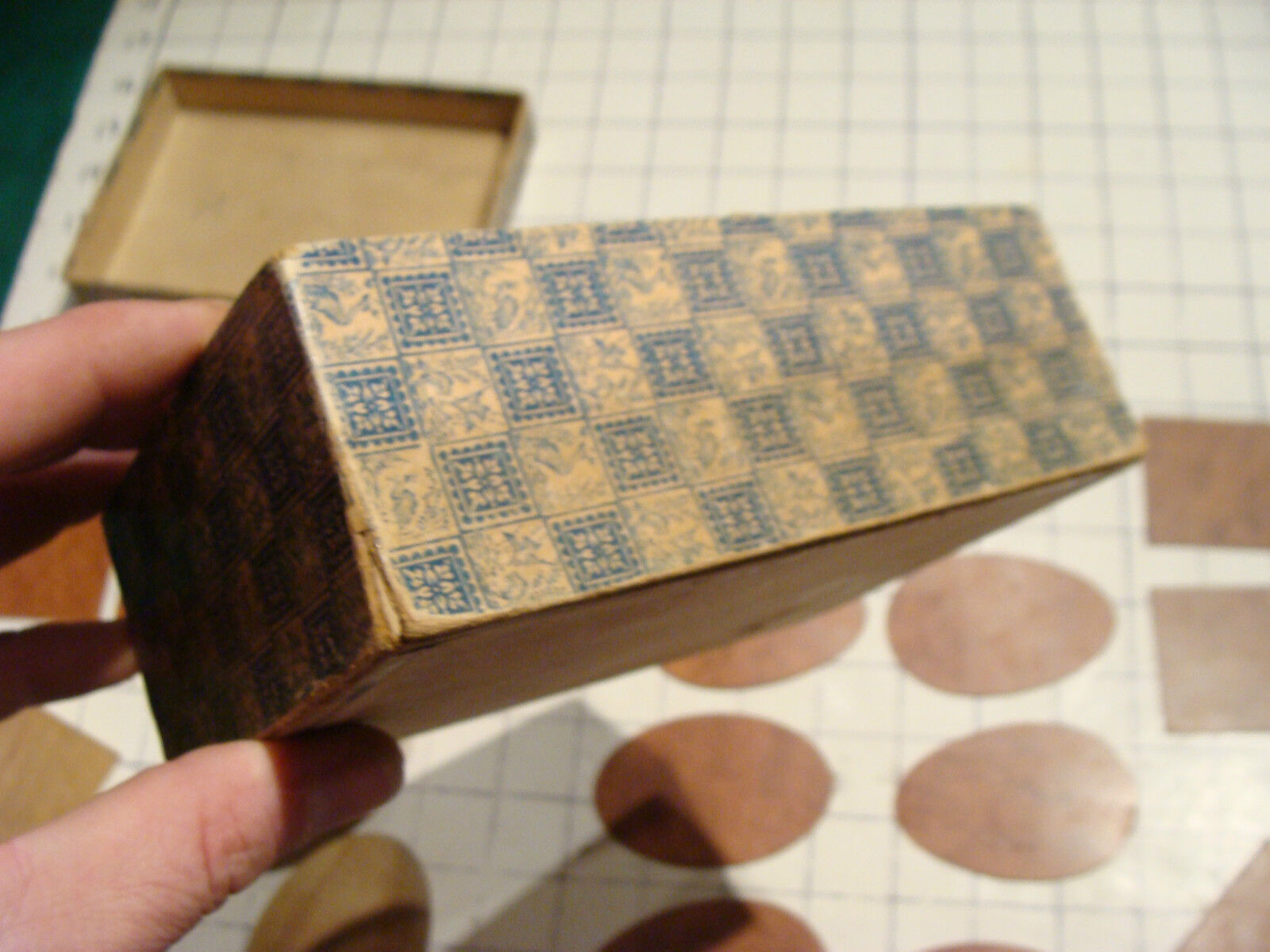 original 1800's PRANG'S MODELS FORM STUDY & DRAWING #24 in box hard wood & board