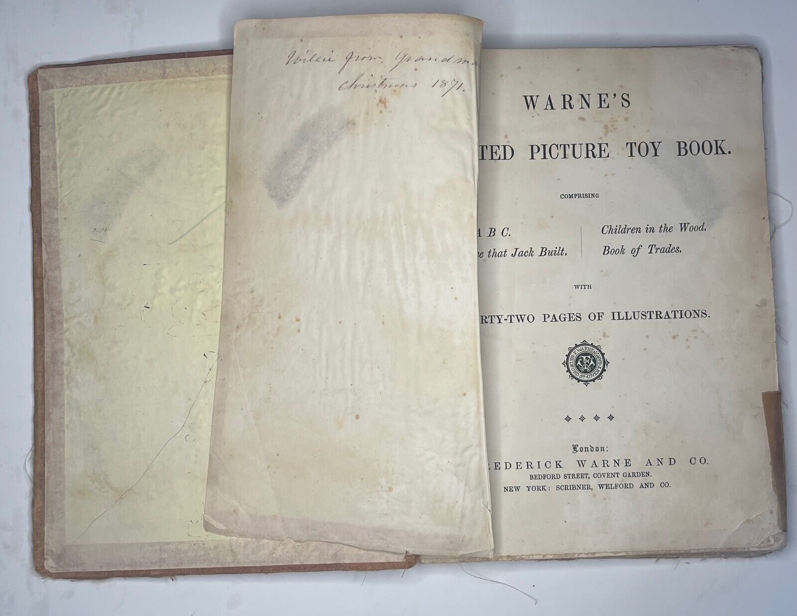Warne's Mounted Picture Toy Book, 1800s, Rare Book