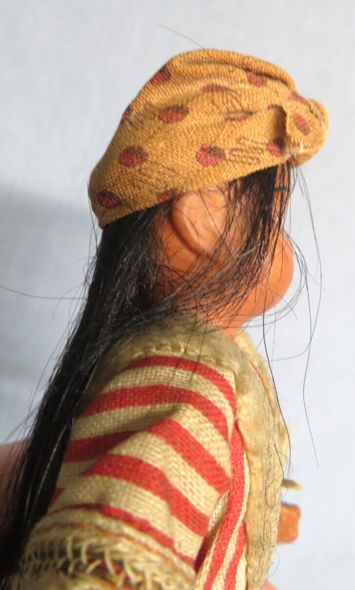 1900 BISQUE HEAD COMPOSITION BODY NATIVE AMERICAN INDIAN DOLL ARMAND MARSEILLE