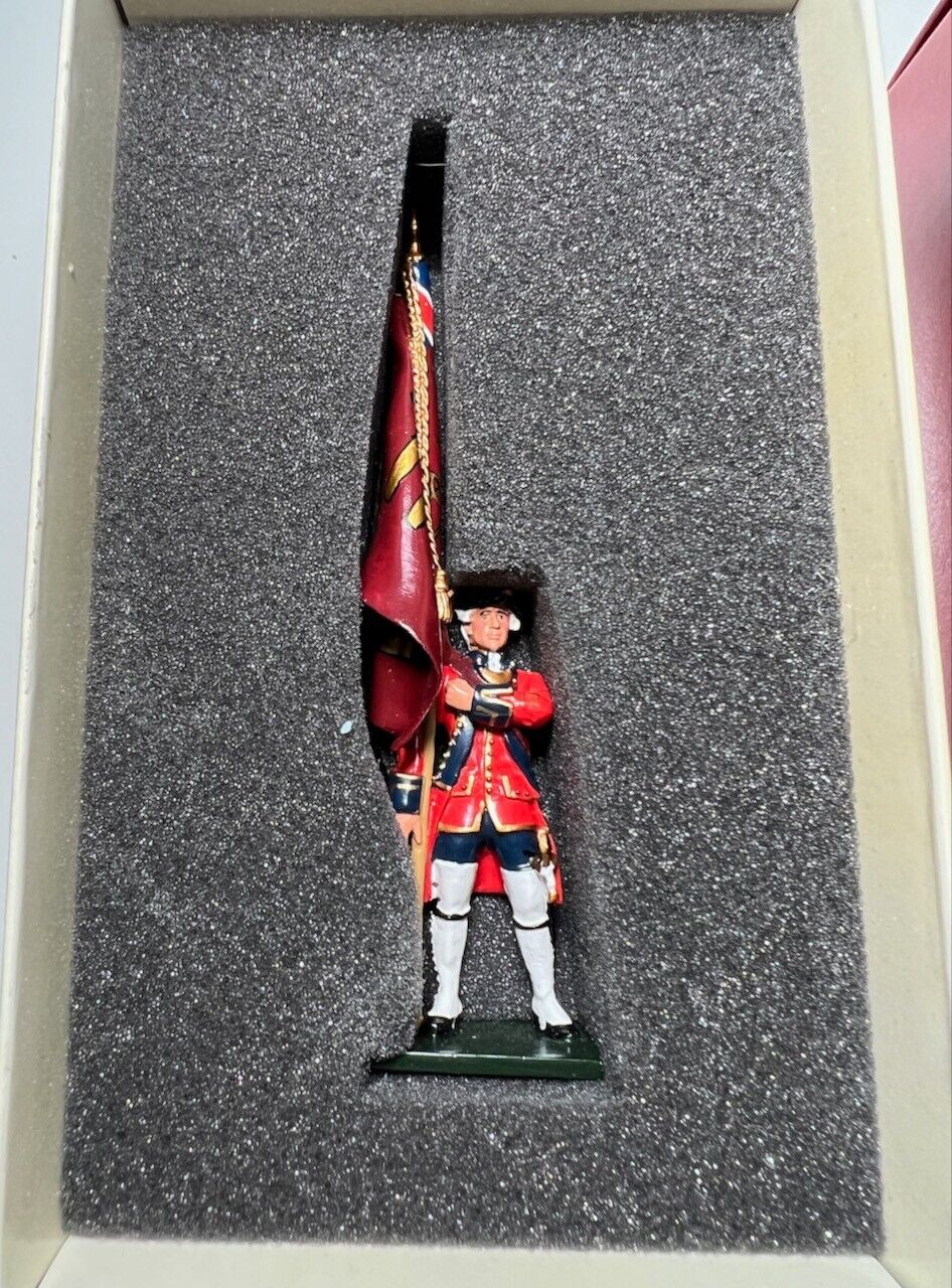 W. Britain Metal Toy Soldier (Redcoats #47004) History British Army Ensign 1700s