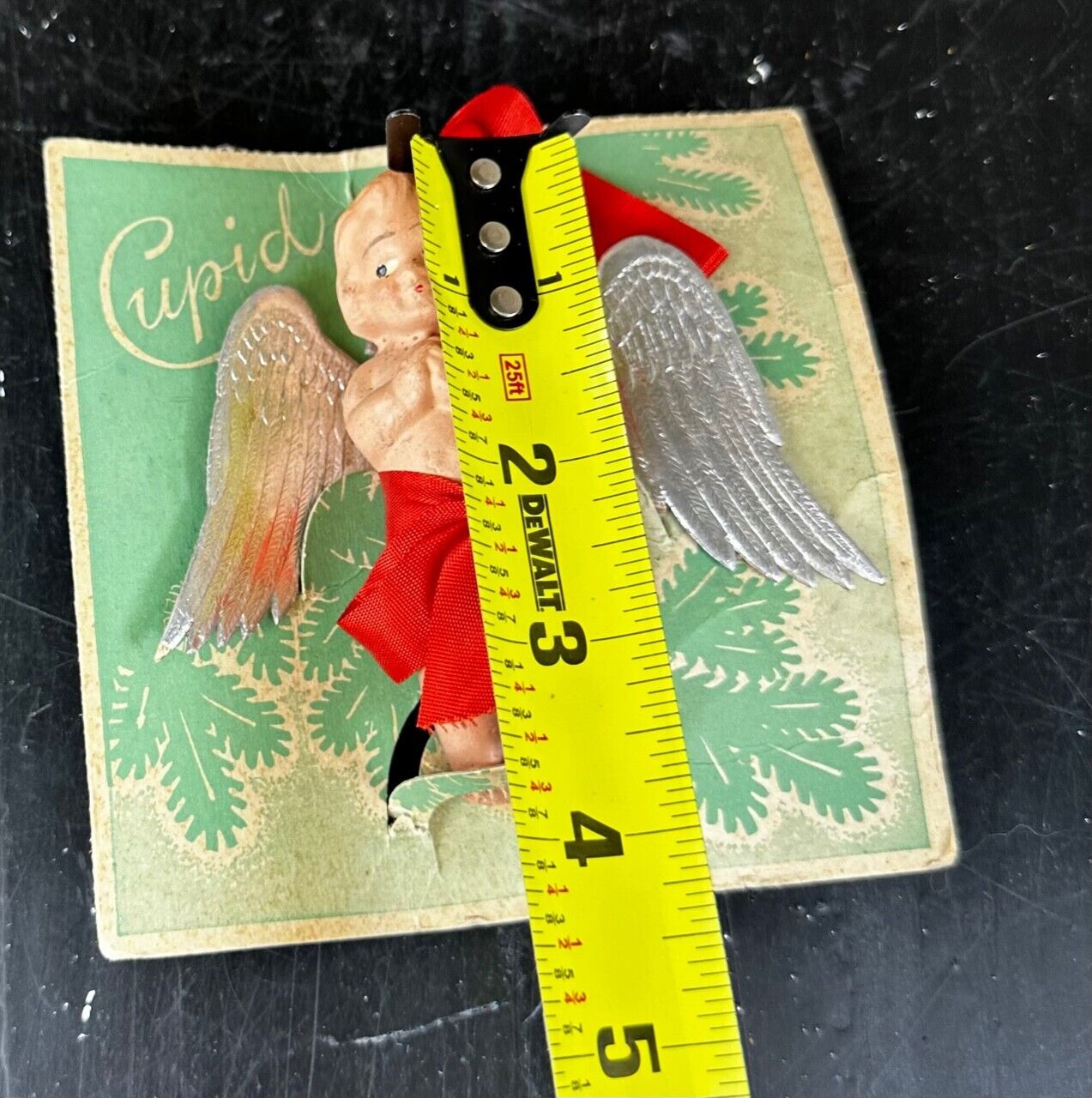 1900 Bisque Cupid Doll Painted Face Original packaging Ornament Germany