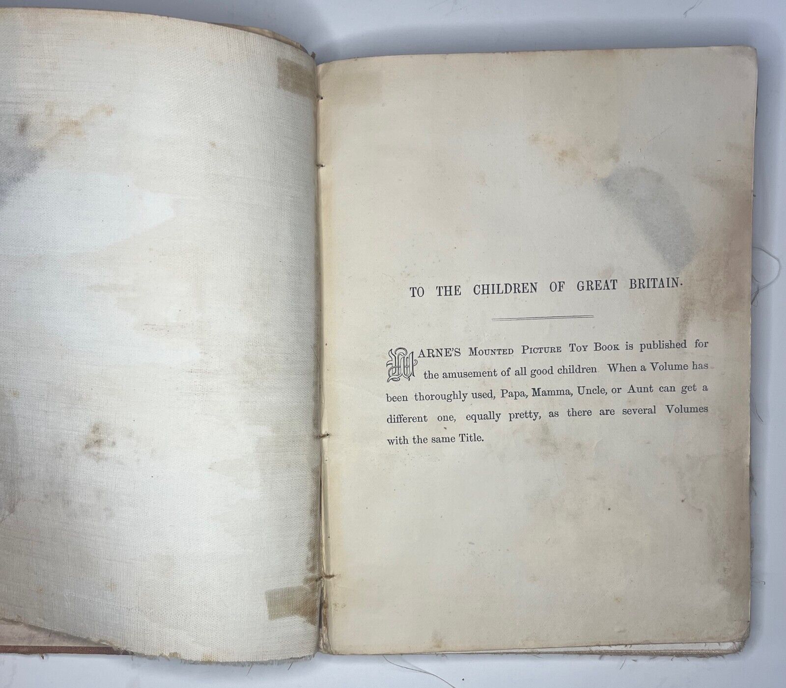Warne's Mounted Picture Toy Book, 1800s, Rare Book
