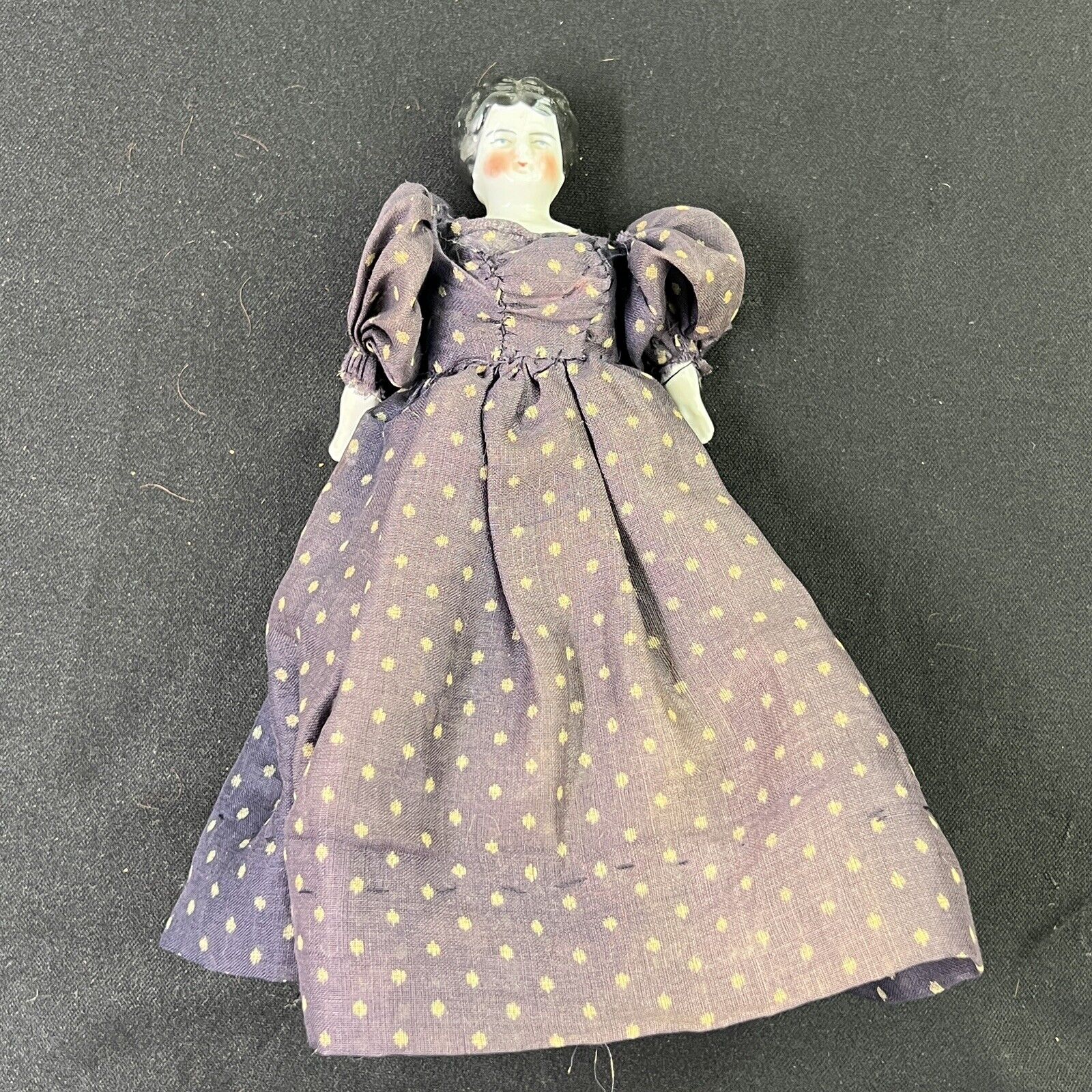 Antique Doll Made In Germany Cloth Body Porcelain Limbs Head 1900s 9”