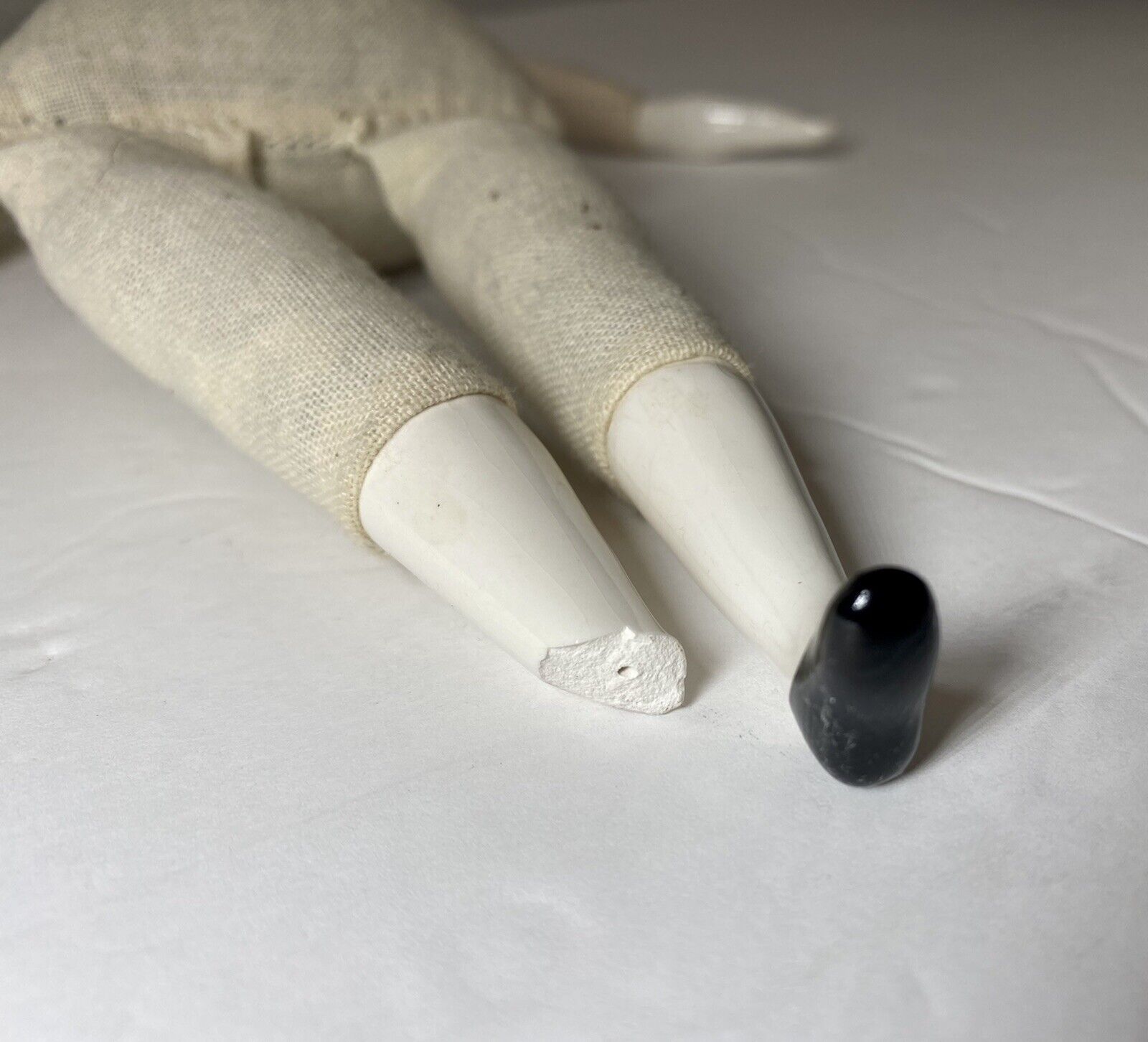Antique Doll Made In Germany Cloth Body Porcelain Limbs Head 1900s