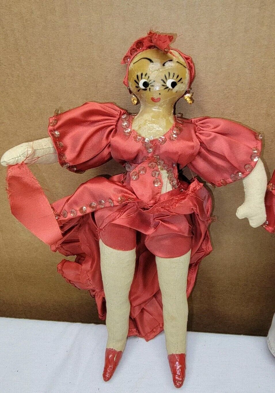 Antique Early 1900s Spanish/Ethnic Pair of Composition Dolls [10 inches]