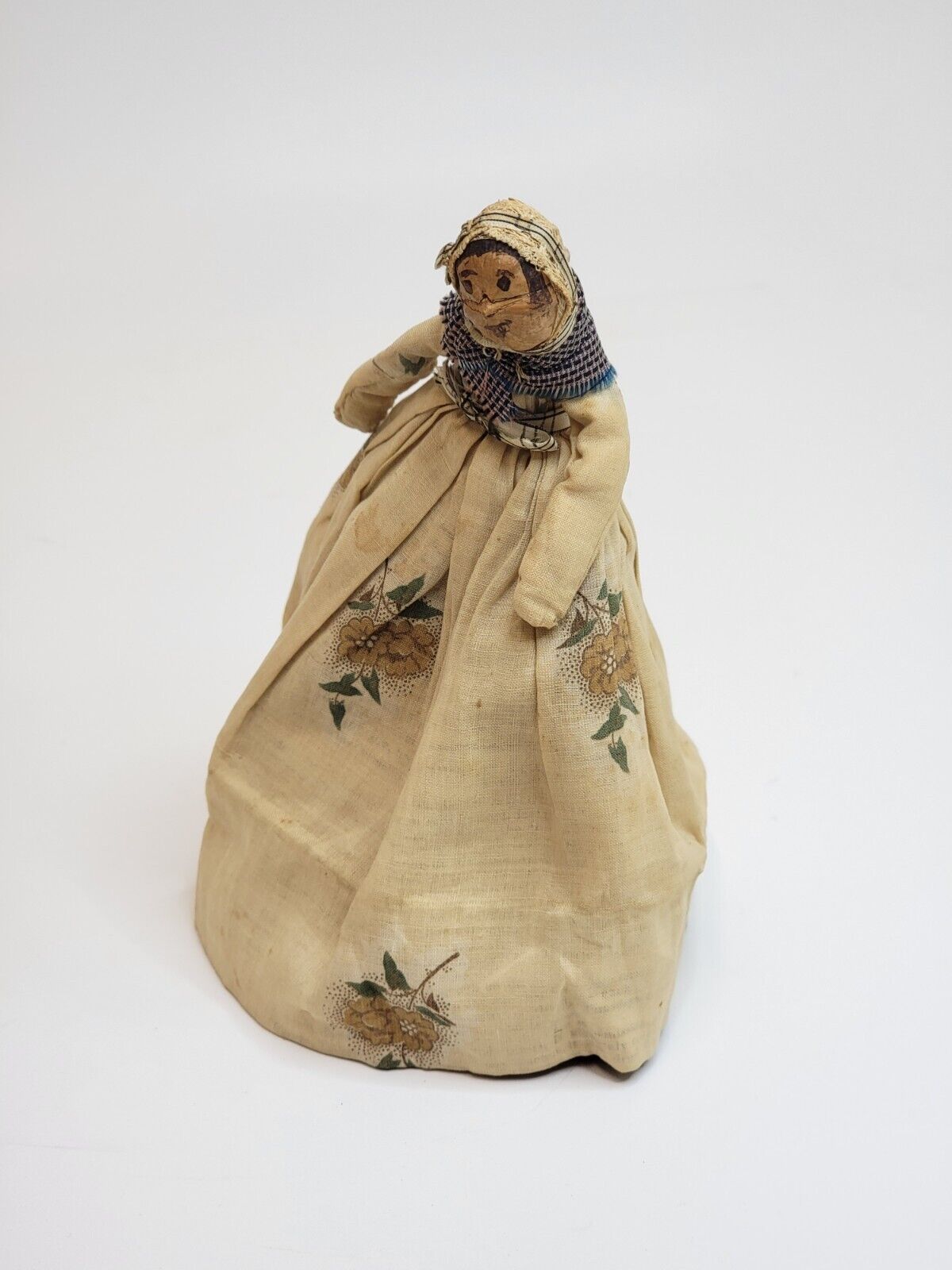 RARE Antique 1886 Handmade Doll Boston, Fabric, newspaper, 1800s