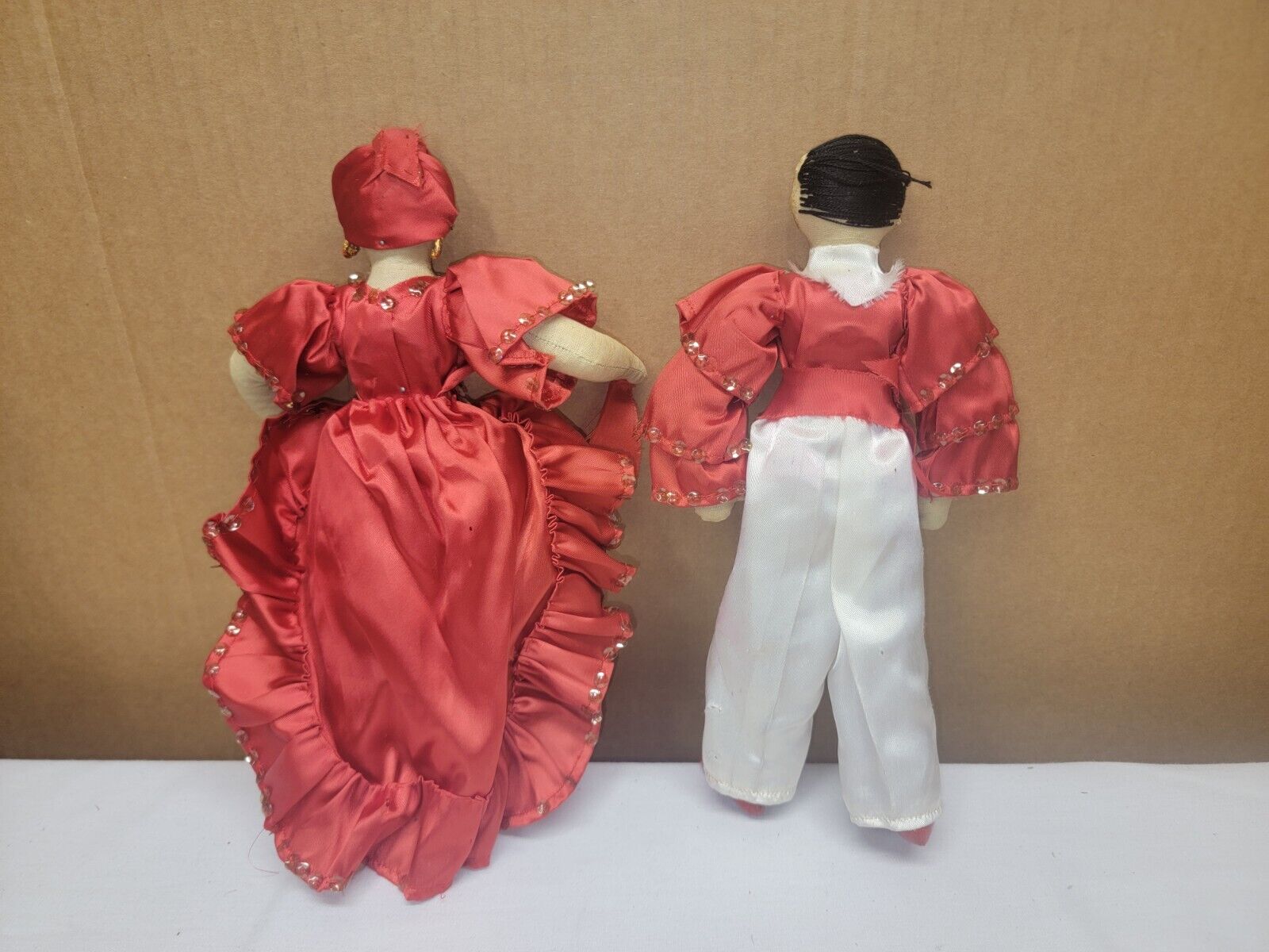 Antique Early 1900s Spanish/Ethnic Pair of Composition Dolls [10 inches]