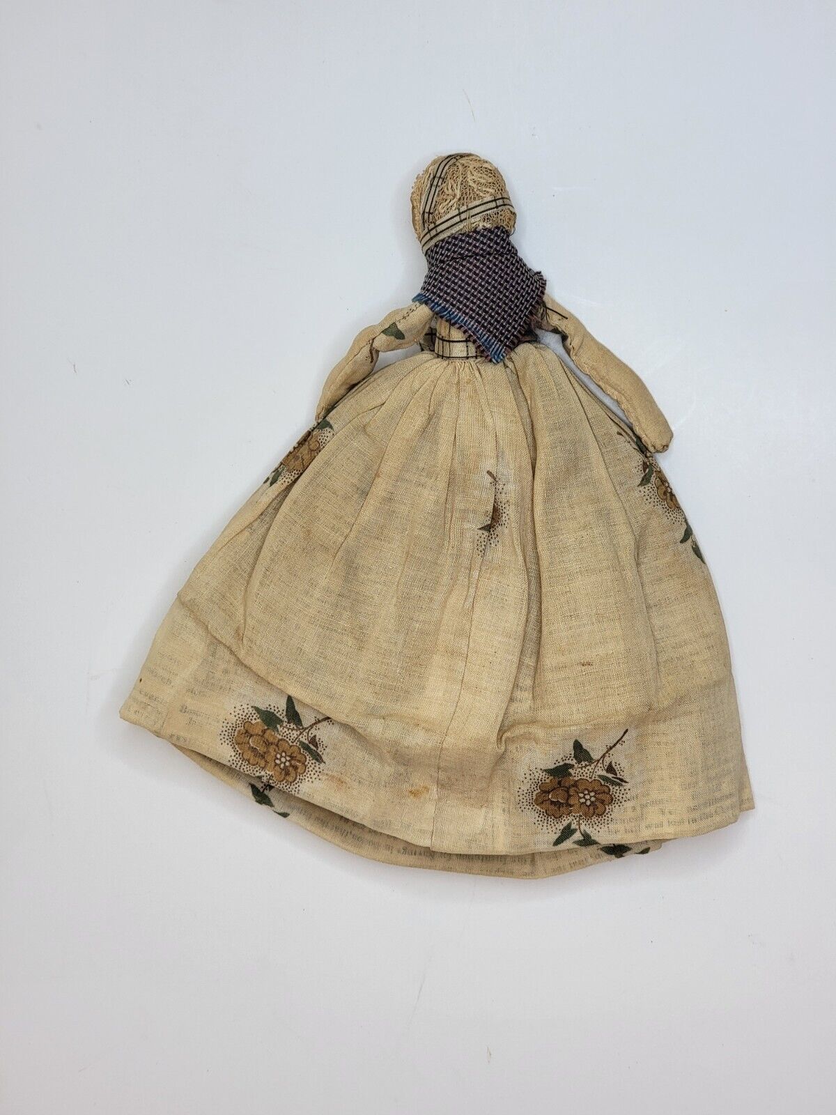 RARE Antique 1886 Handmade Doll Boston, Fabric, newspaper, 1800s