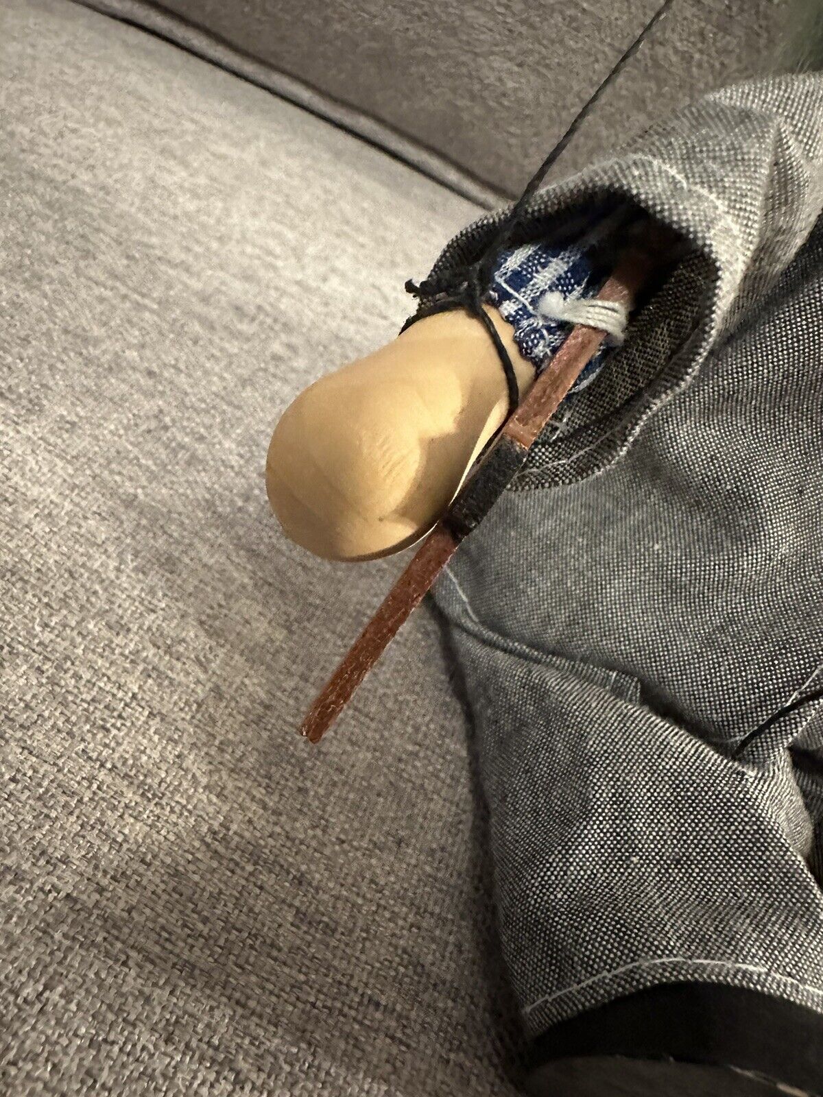 Antique Marionette Folk Puppet Vyroba Loutek CZECH Musician Violin Fiddler