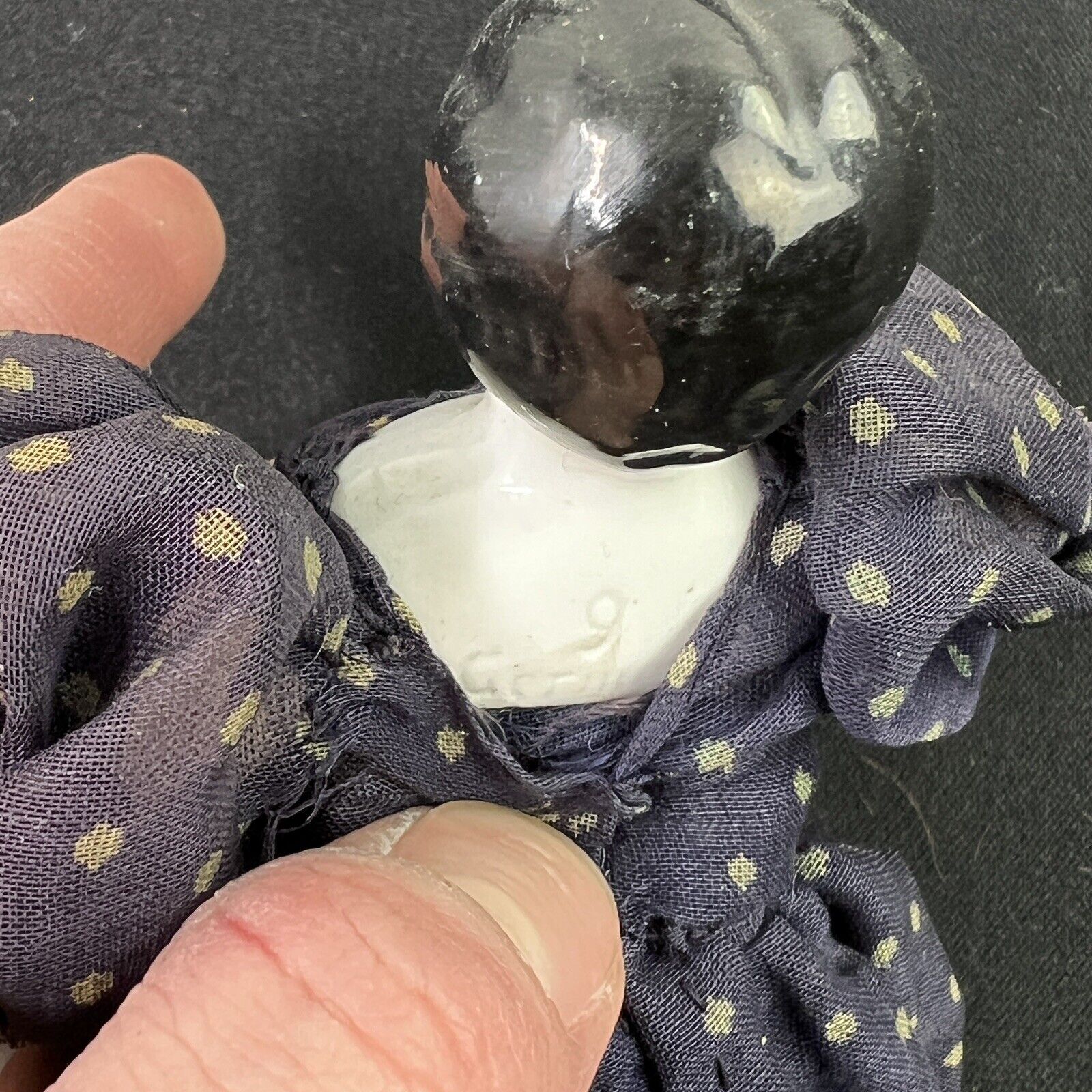 Antique Doll Made In Germany Cloth Body Porcelain Limbs Head 1900s 9”