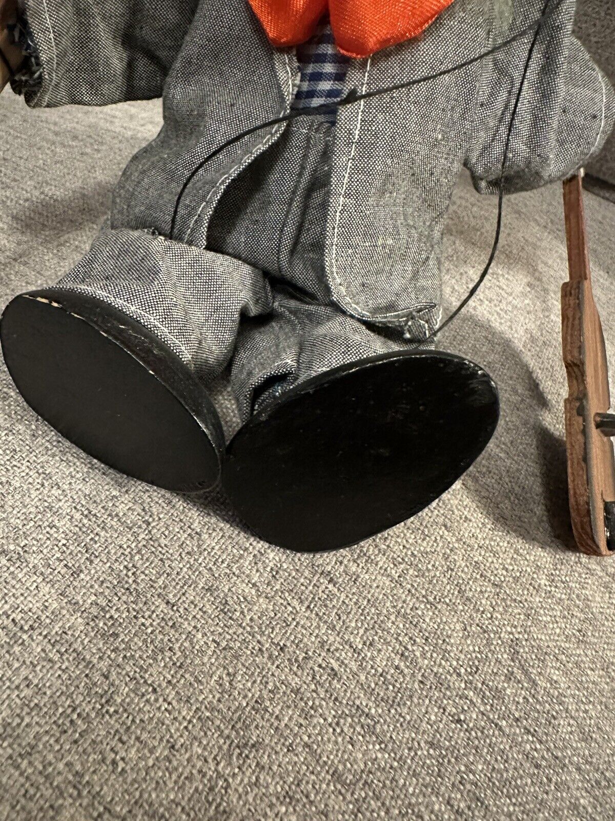 Antique Marionette Folk Puppet Vyroba Loutek CZECH Musician Violin Fiddler