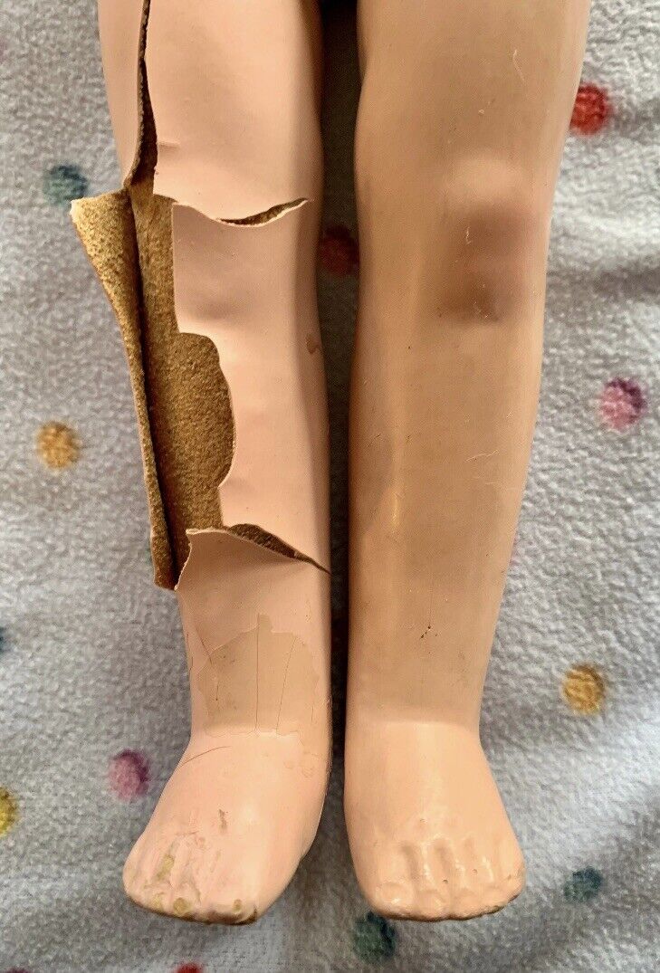 Vintage K and K Toys Composition Doll Sleepy Green Eyes 18” Early 1900s TLC COND