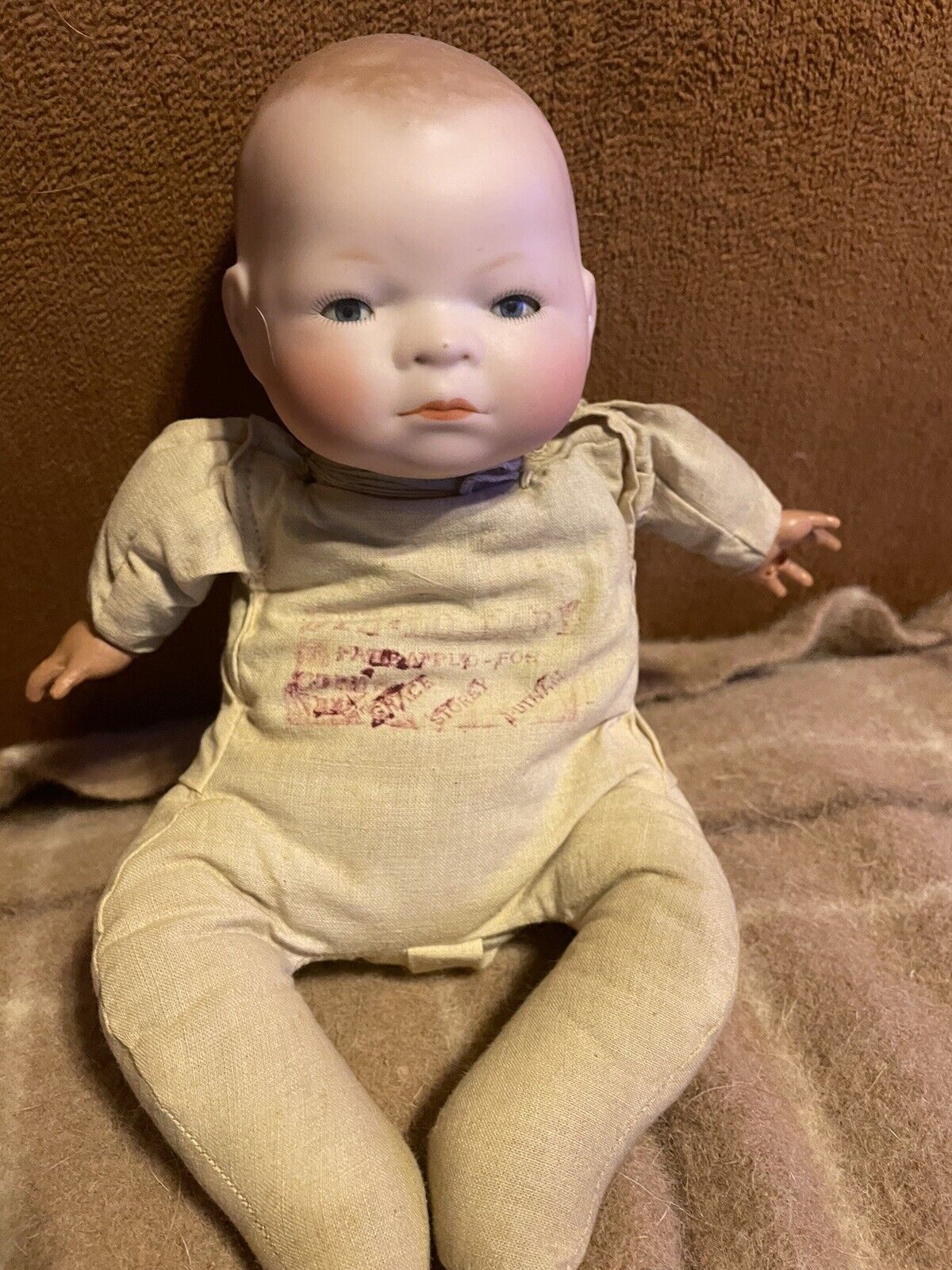 Antique Bye- Lo Bisque Head Baby Doll 11” tall. All Original. 1900's Circa