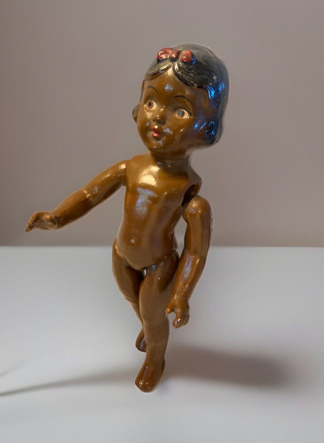 Antique 1900’s Black American Composition 13.5” Girl Doll