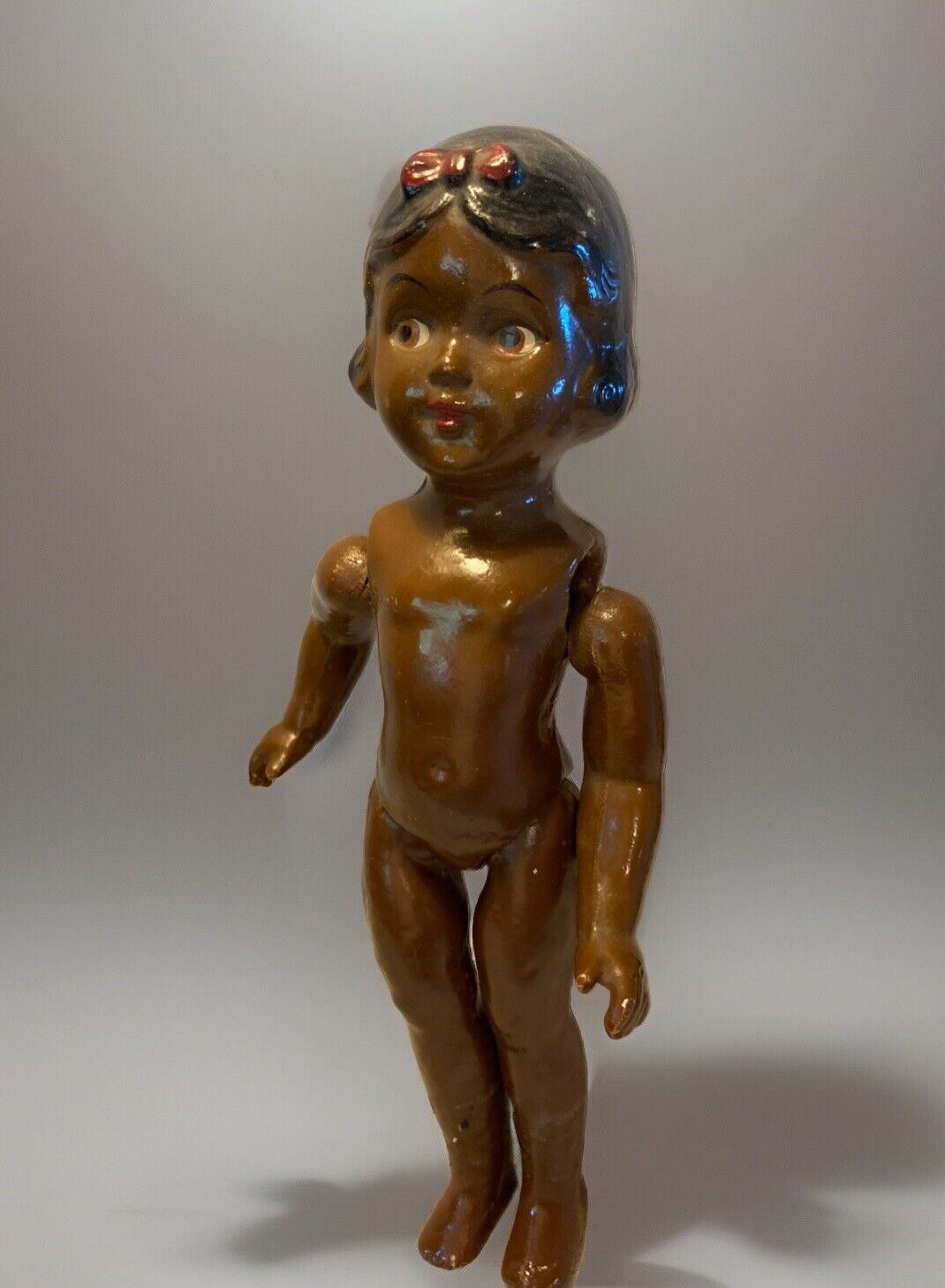 Antique 1900’s Black American Composition 13.5” Girl Doll