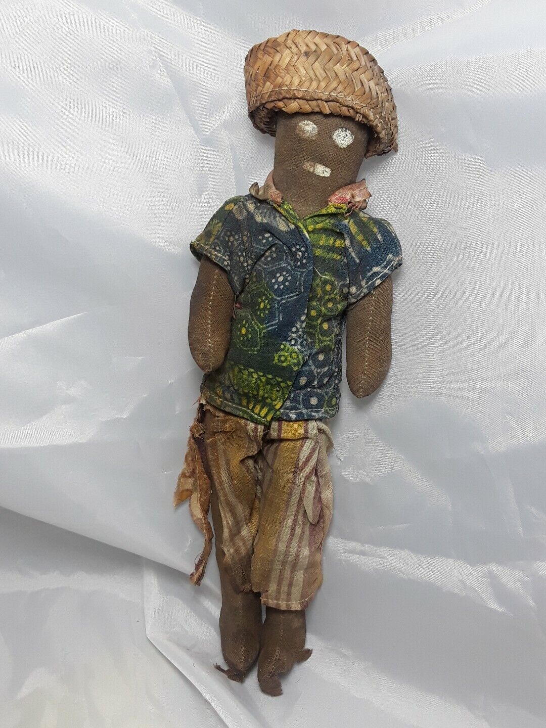 Vintage Folk Art Hand Made Doll Circa 1900's 10" Tall