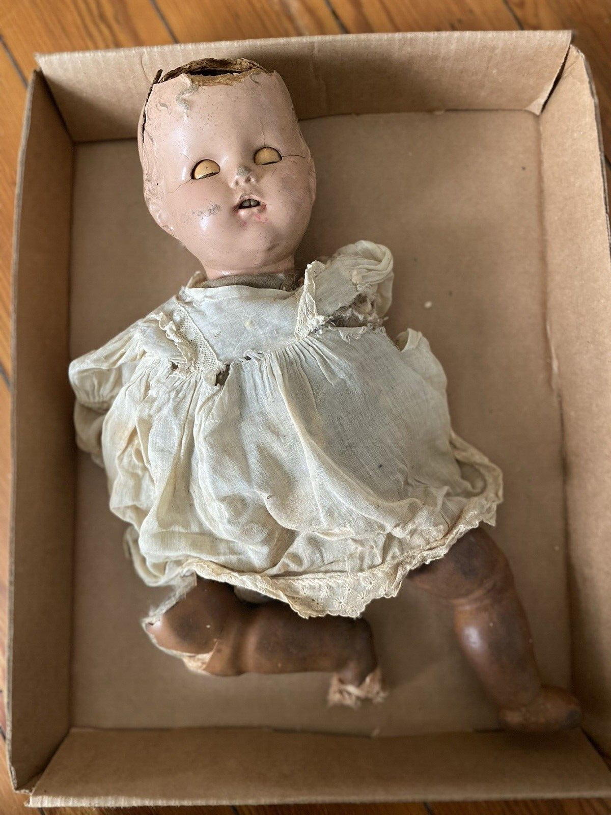 Antique Early 1900s Creepy Armless Baby Doll Gothic Horror Collection FREE SHIP