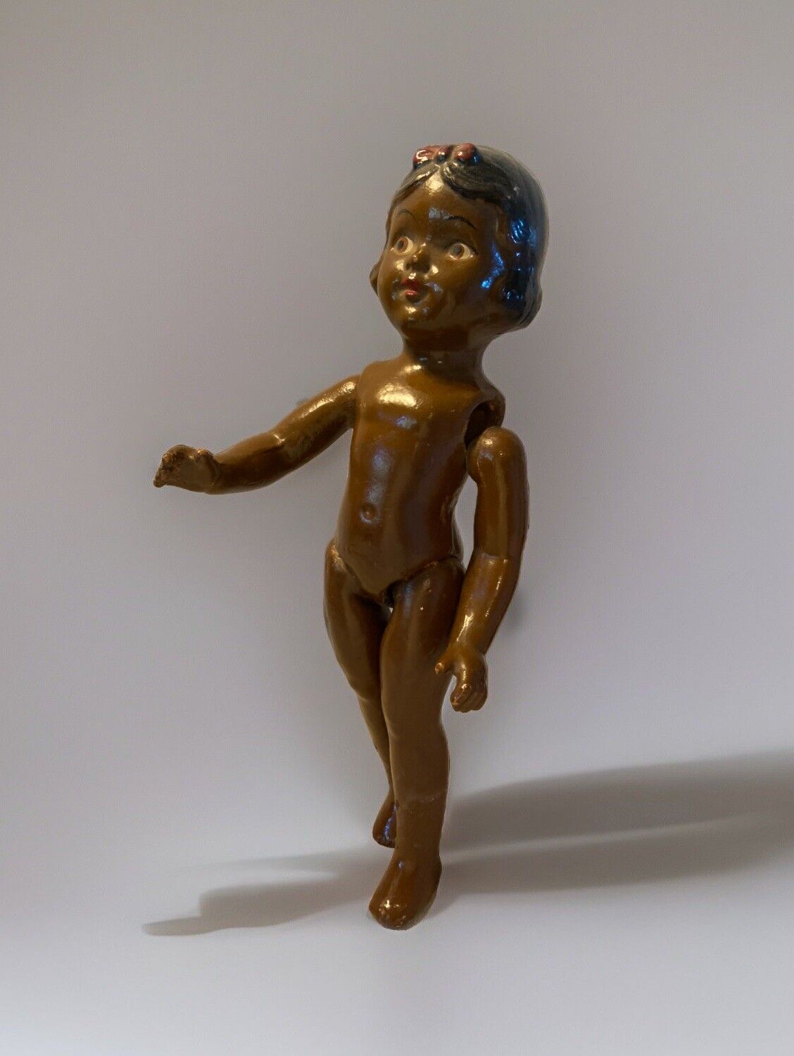 Antique 1900’s Black American Composition 13.5” Girl Doll