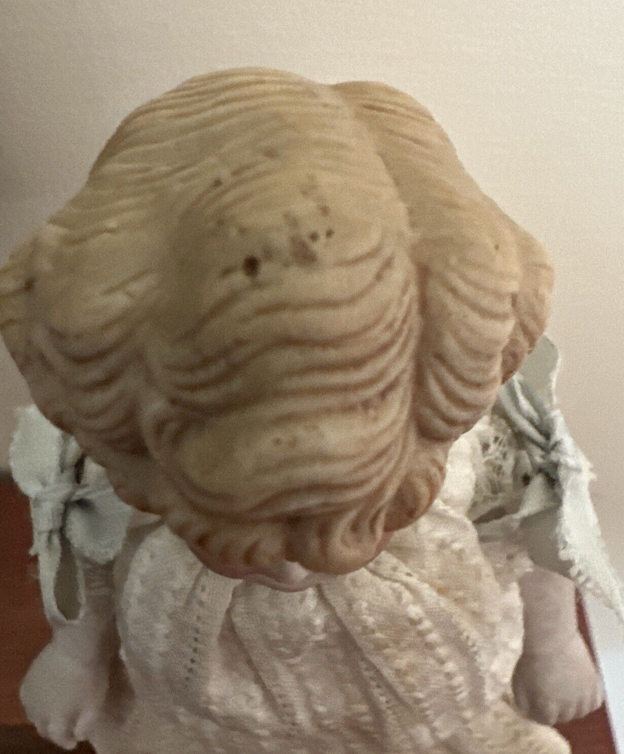 Antique 1890s German All Bisque Doll Jointed Arms & Legs Molded Blonde Hair 6”