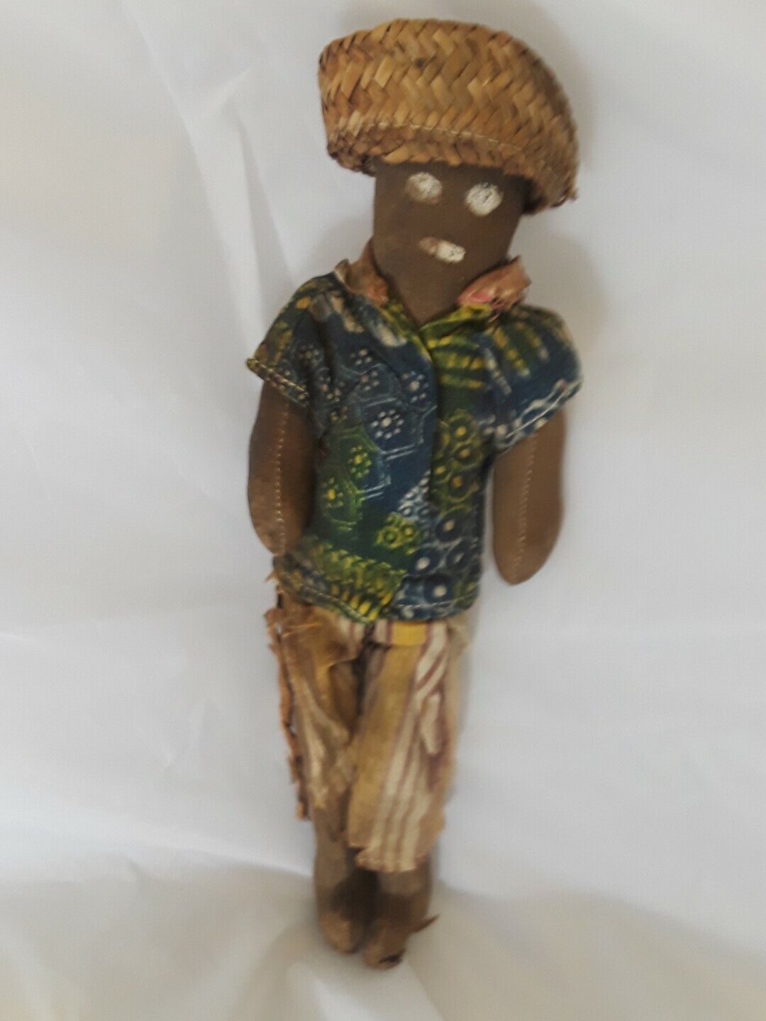 Vintage Folk Art Hand Made Doll Circa 1900's 10" Tall