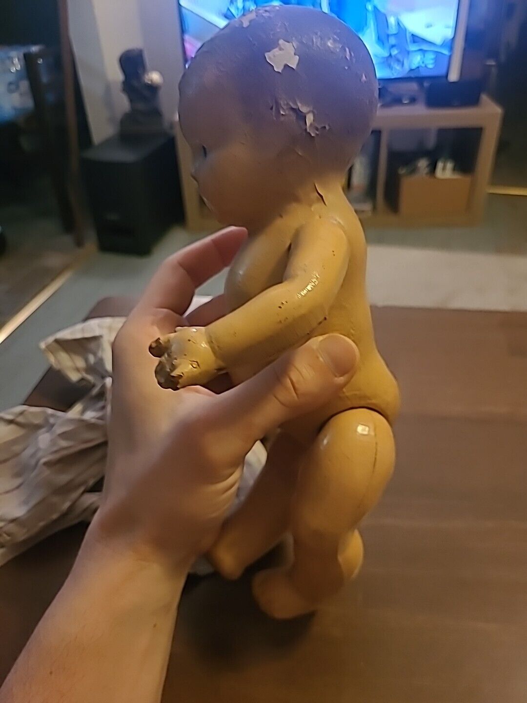 Antique Doll Composite Approx 12 Inches Moveable Legs And Arms Early 1900s ?