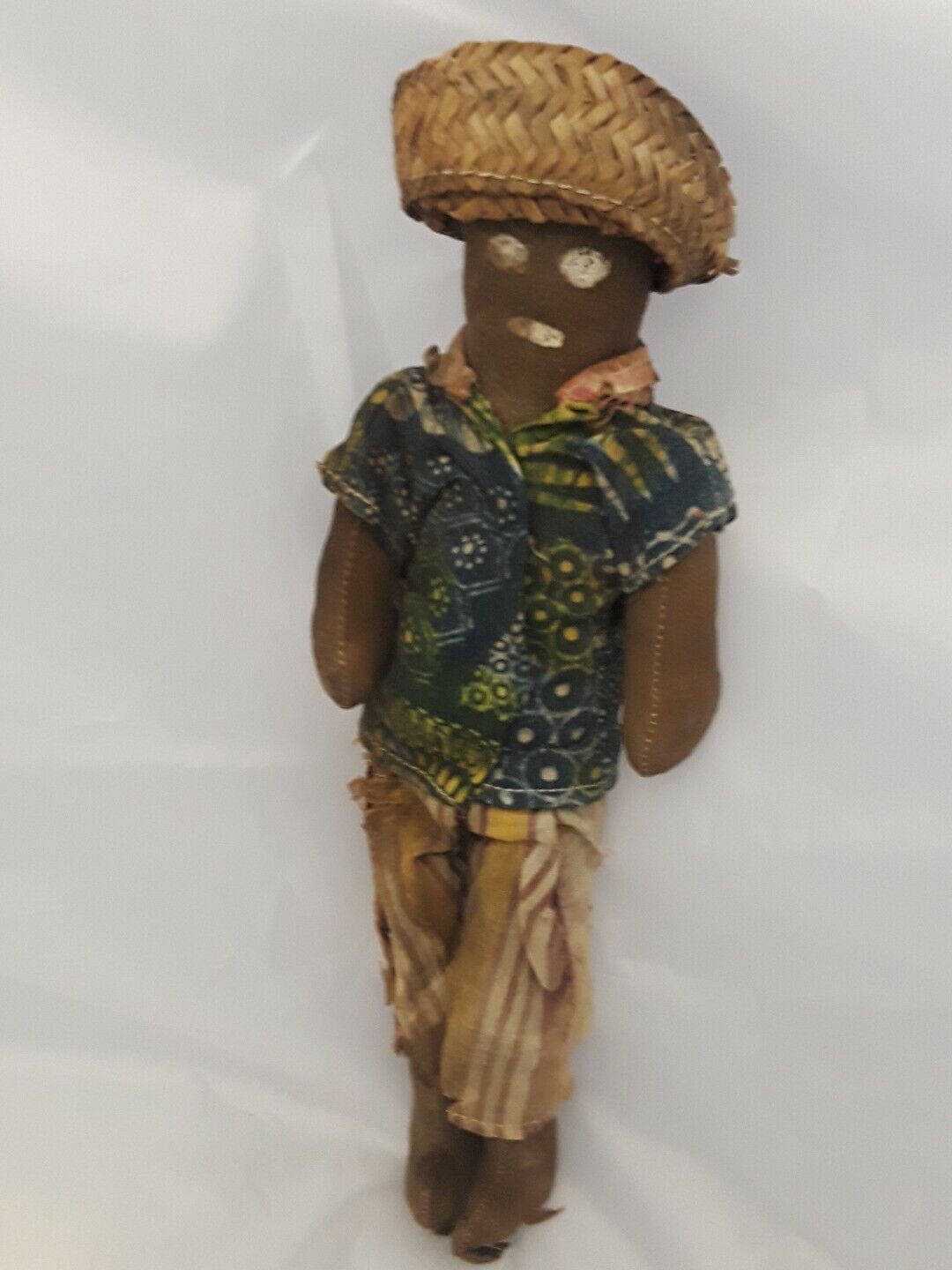 Vintage Folk Art Hand Made Doll Circa 1900's 10" Tall