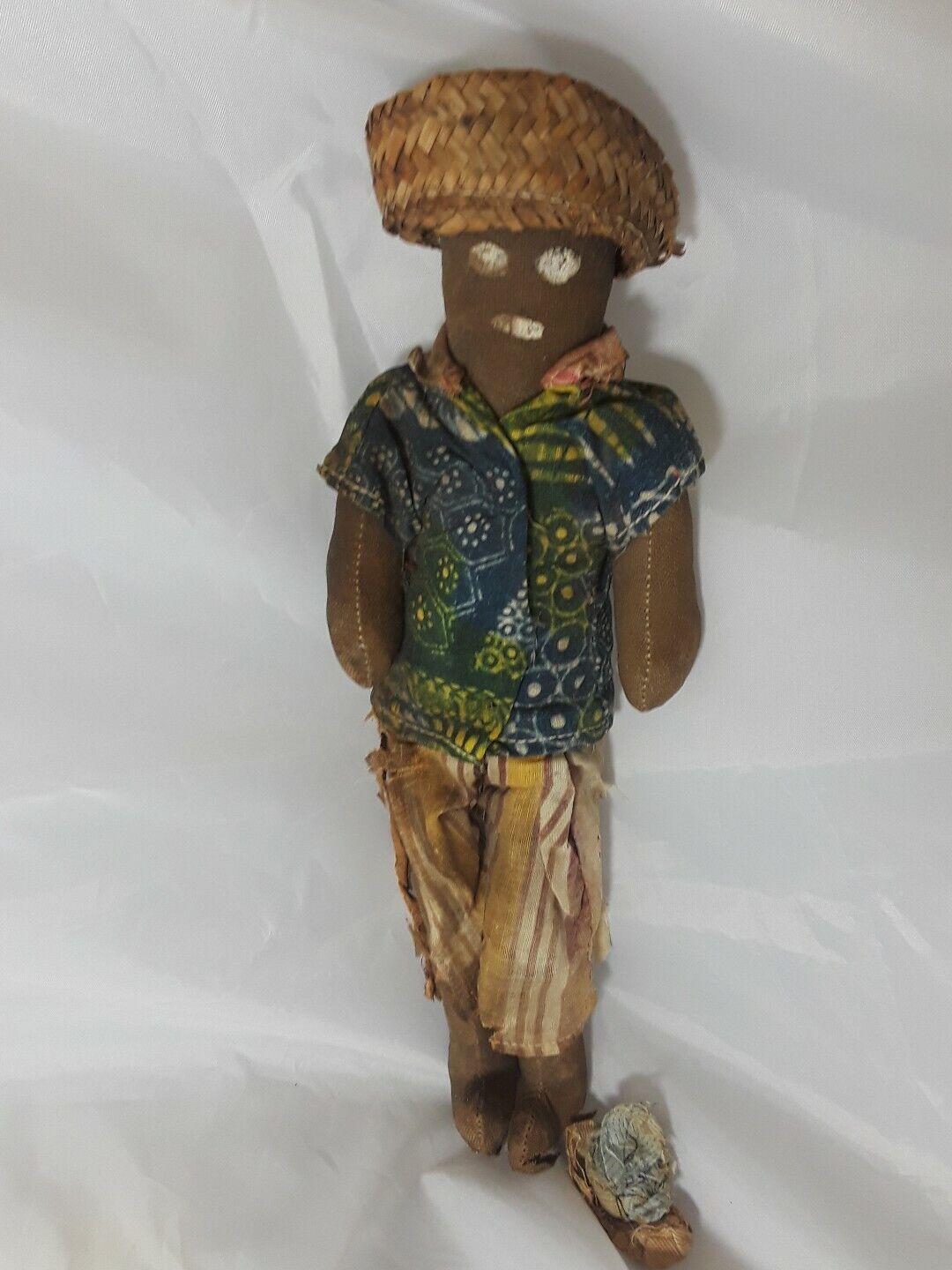 Vintage Folk Art Hand Made Doll Circa 1900's 10" Tall