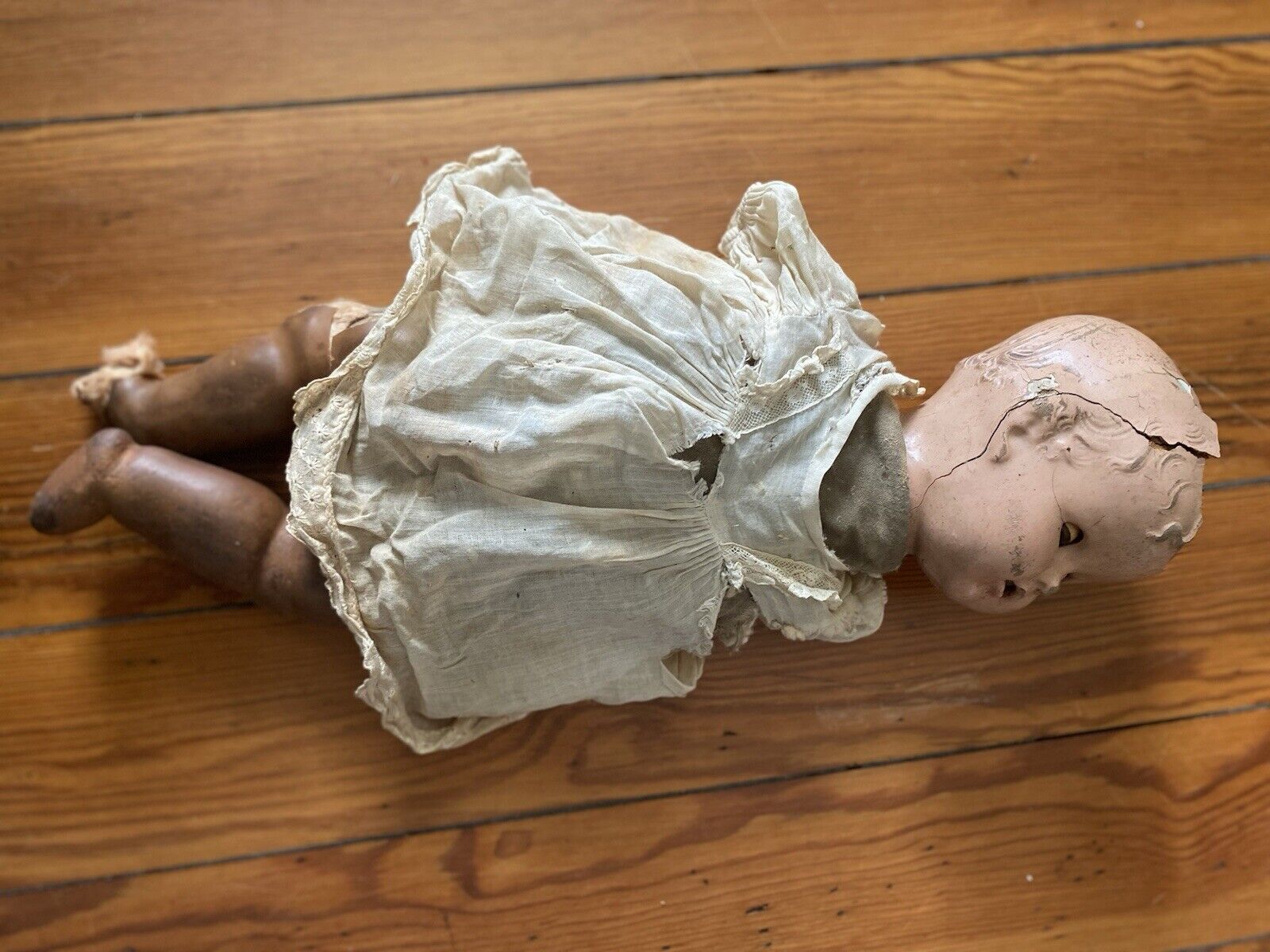 Antique Early 1900s Creepy Armless Baby Doll Gothic Horror Collection FREE SHIP