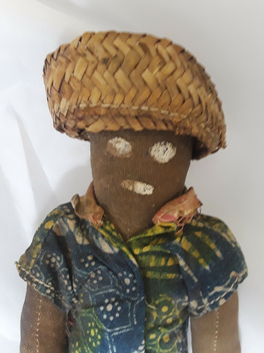 Vintage Folk Art Hand Made Doll Circa 1900's 10" Tall