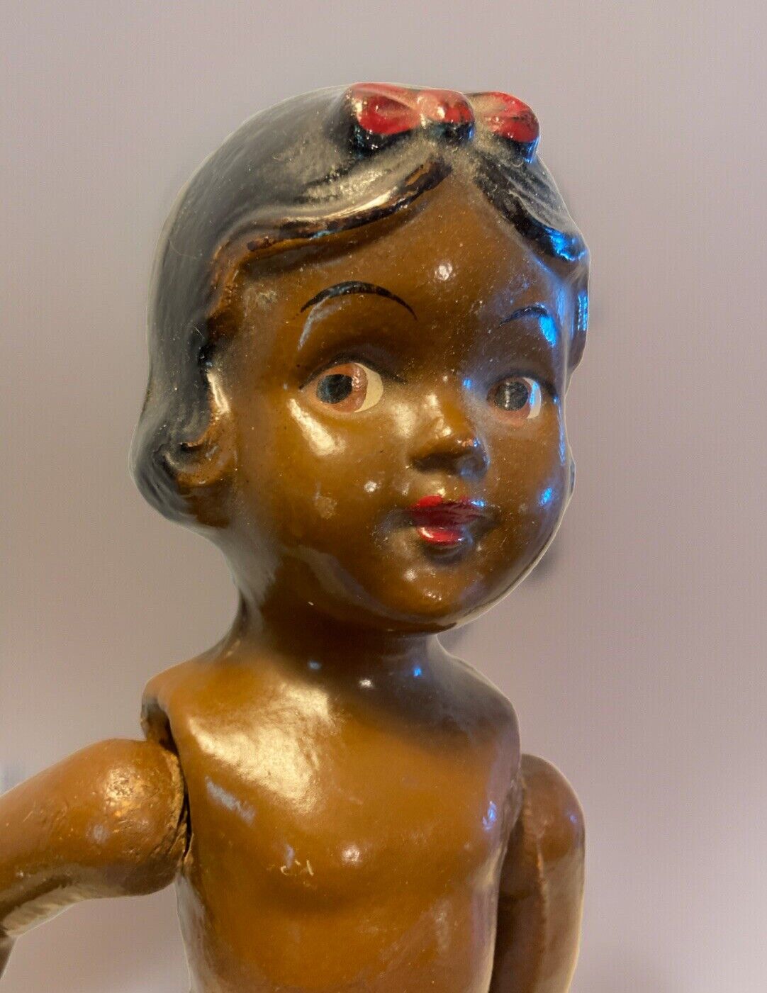 Antique 1900’s Black American Composition 13.5” Girl Doll