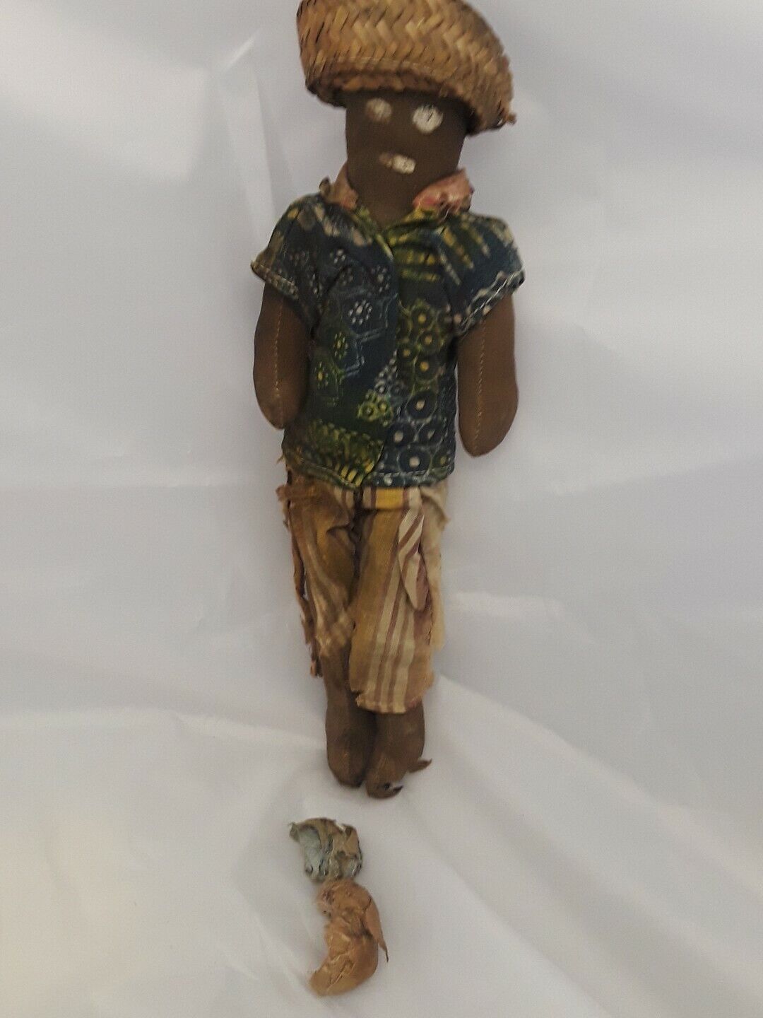 Vintage Folk Art Hand Made Doll Circa 1900's 10" Tall