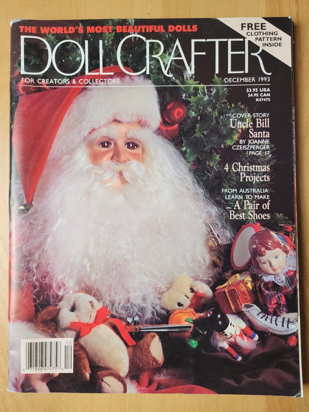 Doll Crafter Mag Dec '93 Christmas Projects Porcelain Dolls 1800s Dress Pattern